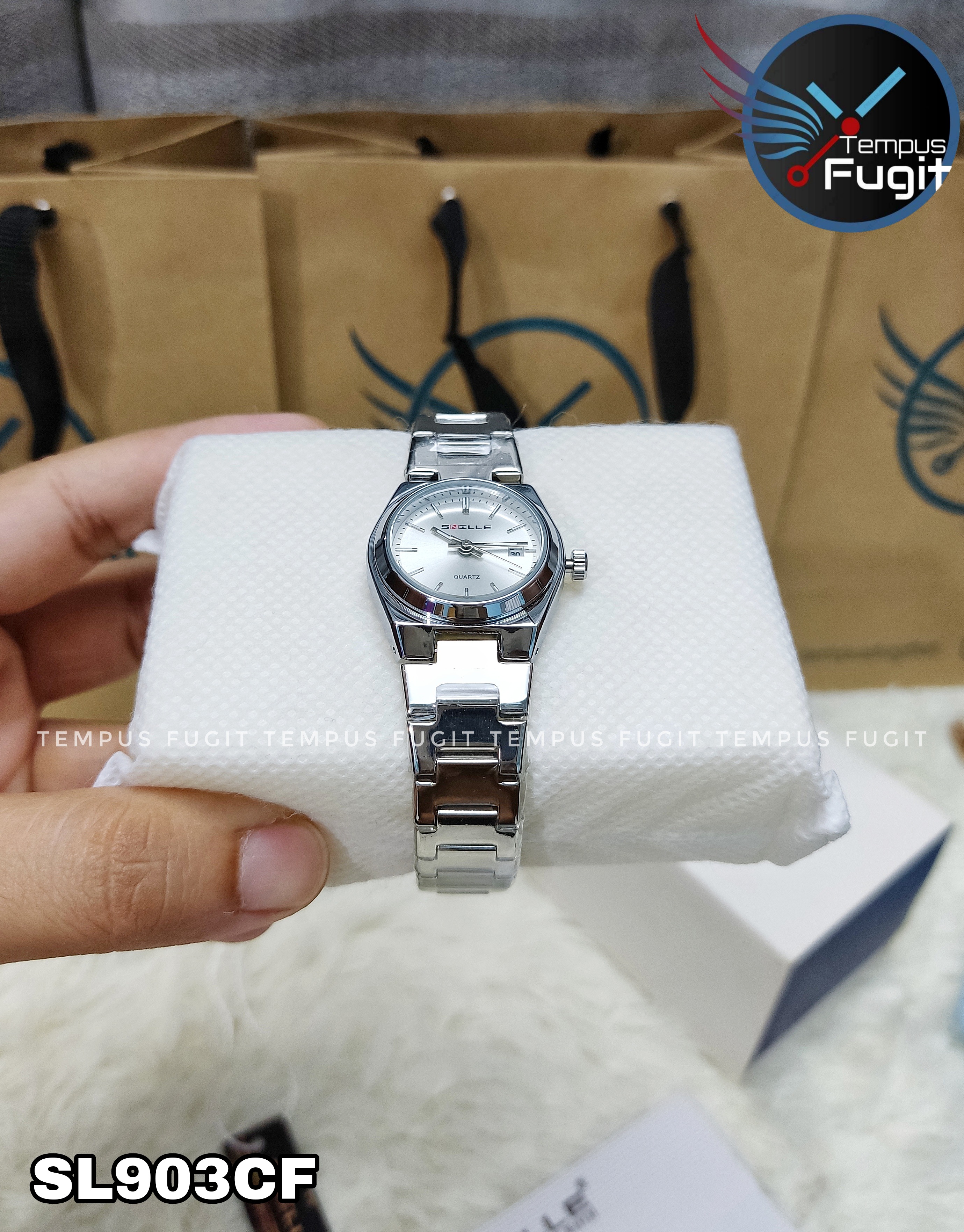 SNILLE 3019L Ladies Chain Watch- Silver Dial- Silver Bezel- Silver Chain- TF Code SL903CF_img_2