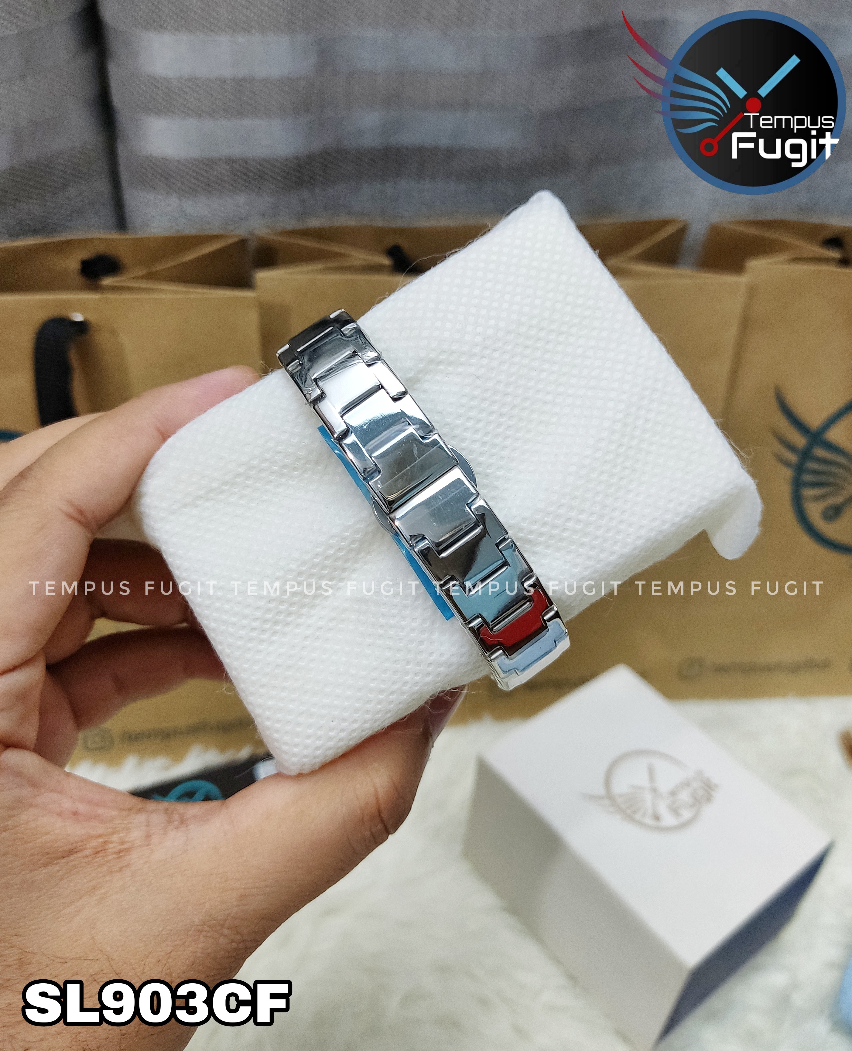 SNILLE 3019L Ladies Chain Watch- Silver Dial- Silver Bezel- Silver Chain- TF Code SL903CF_img_4