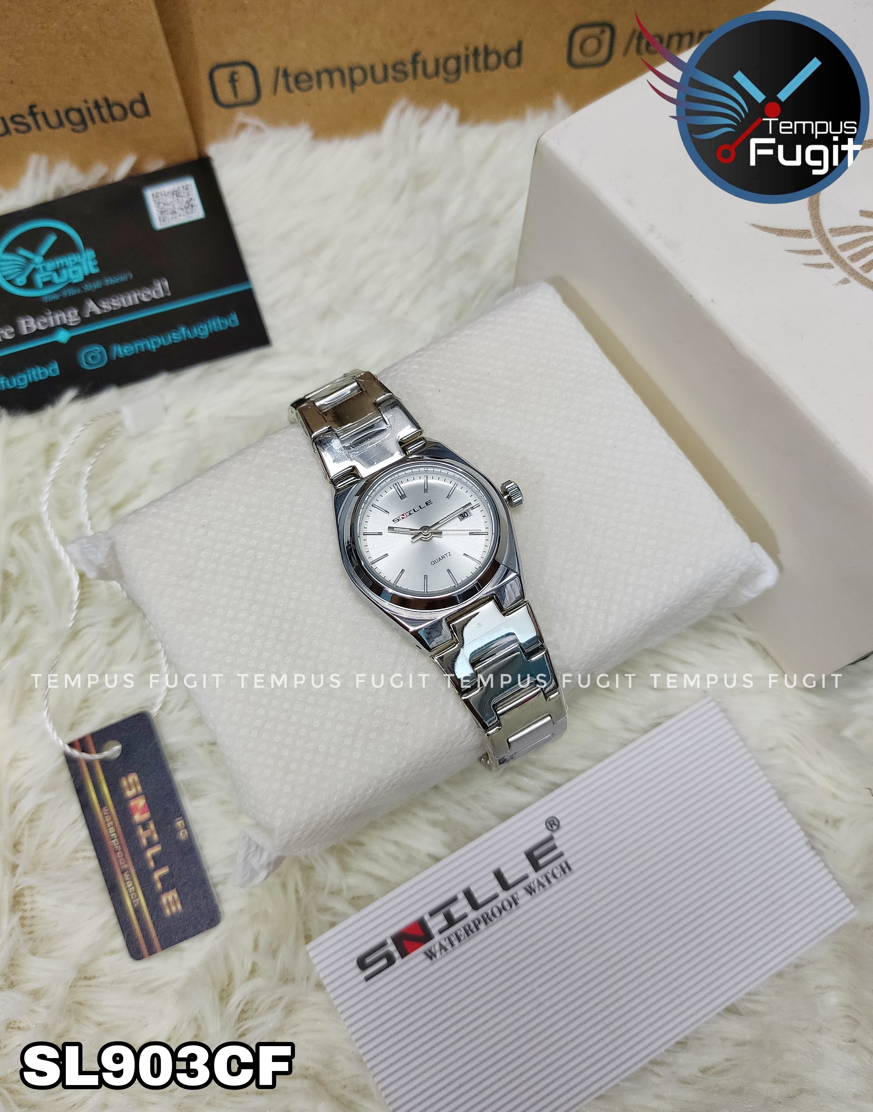 SNILLE 3019L Ladies Chain Watch- Silver Dial- Silver Bezel- Silver Chain- TF Code SL903CF_img_5