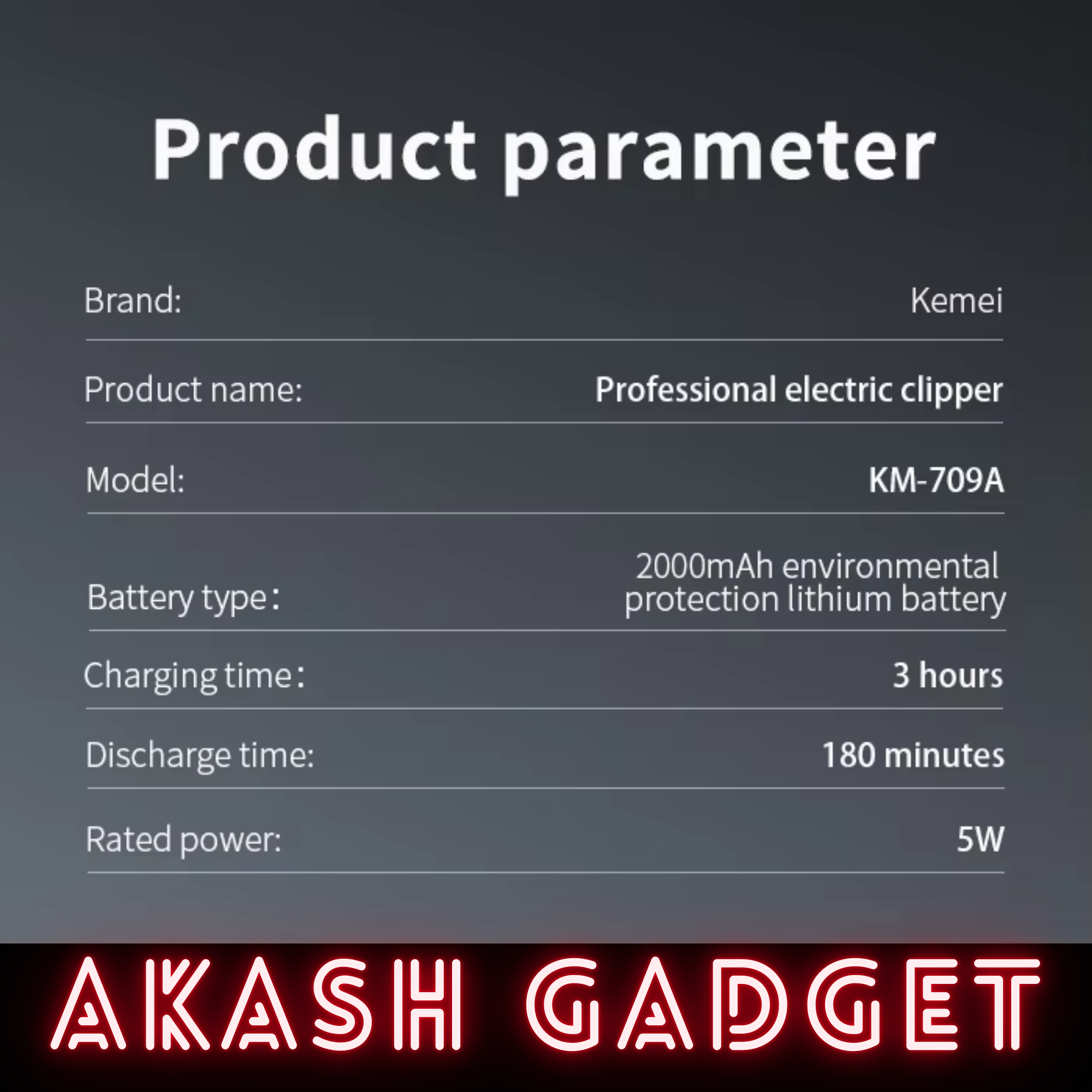 Kemei KM-709A Professional Trimmer and Hair Clipper_img_11