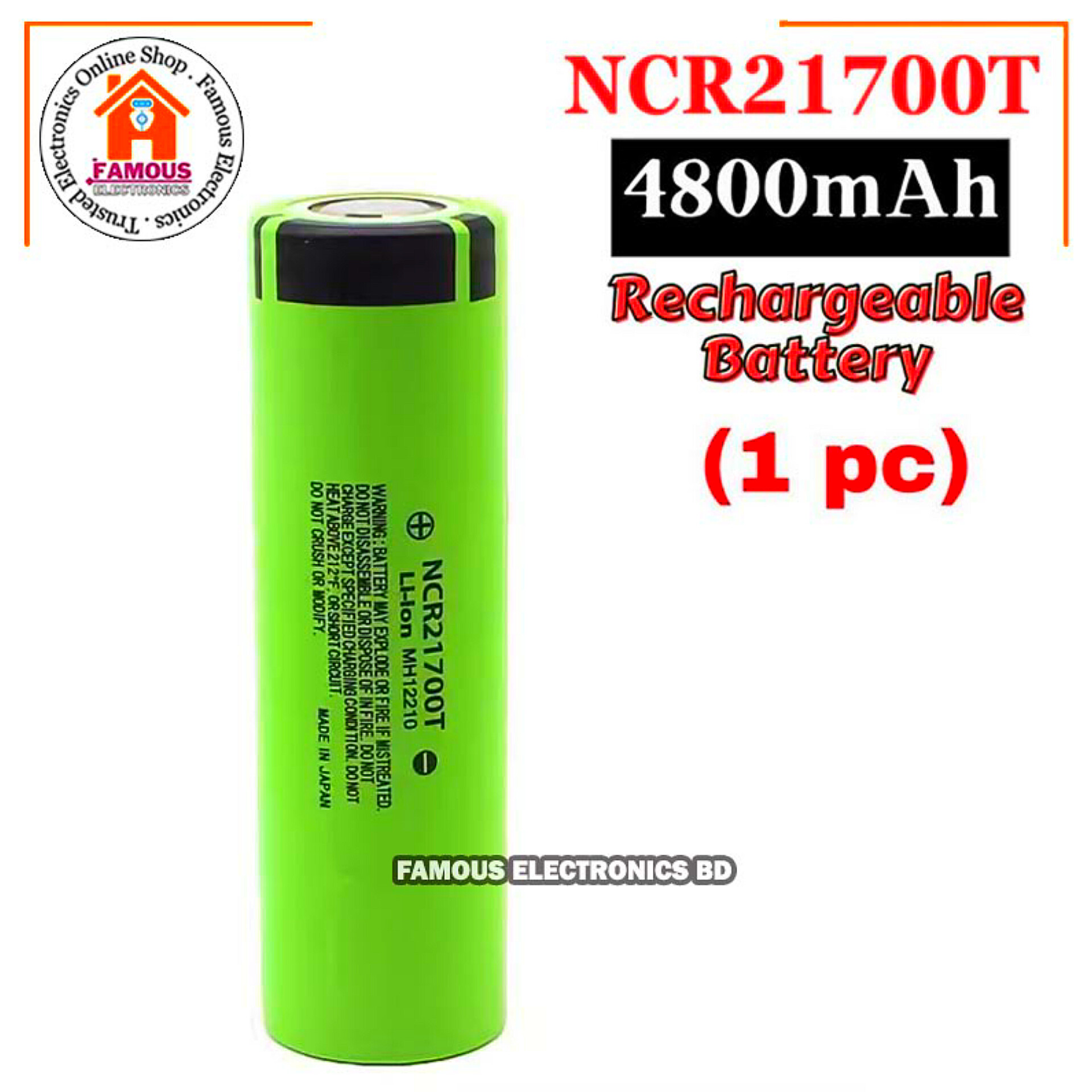 NCR-21700T 5000mAh li-ion battery 25A High Capacity NCR21700T 3.7V Lithium-ion Battery_img_4
