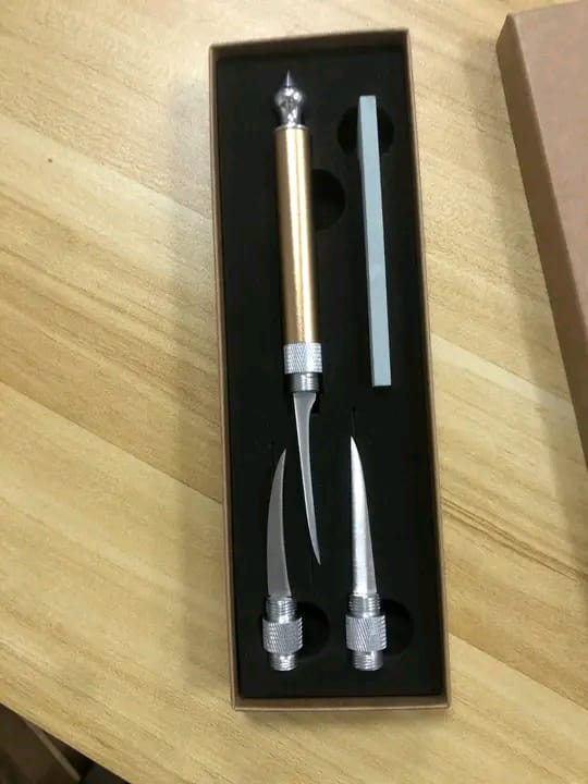 Food Thai style carving knife main knife single chef carved fruit sharp stainless steel knife double pointed knife_img_4