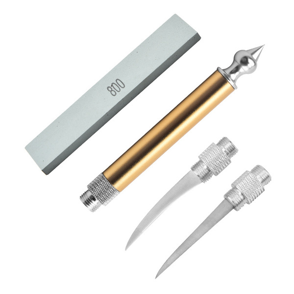 Food Thai style carving knife main knife single chef carved fruit sharp stainless steel knife double pointed knife_img_6