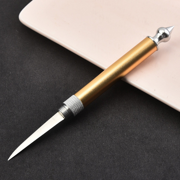 Food Thai style carving knife main knife single chef carved fruit sharp stainless steel knife double pointed knife_img_7