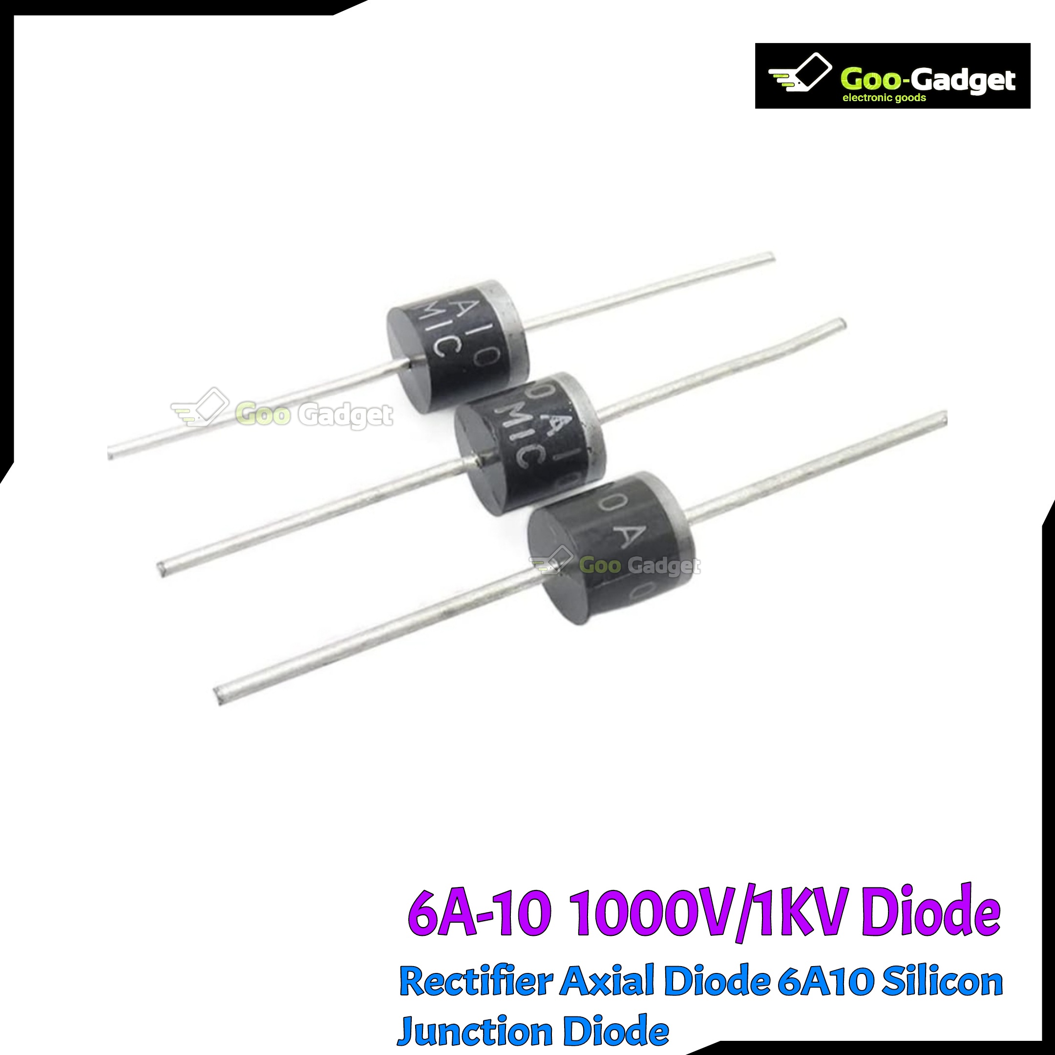 6A10 1000V 6A General Purpose Rectifier Diode | Axial Silicon Junction Diode