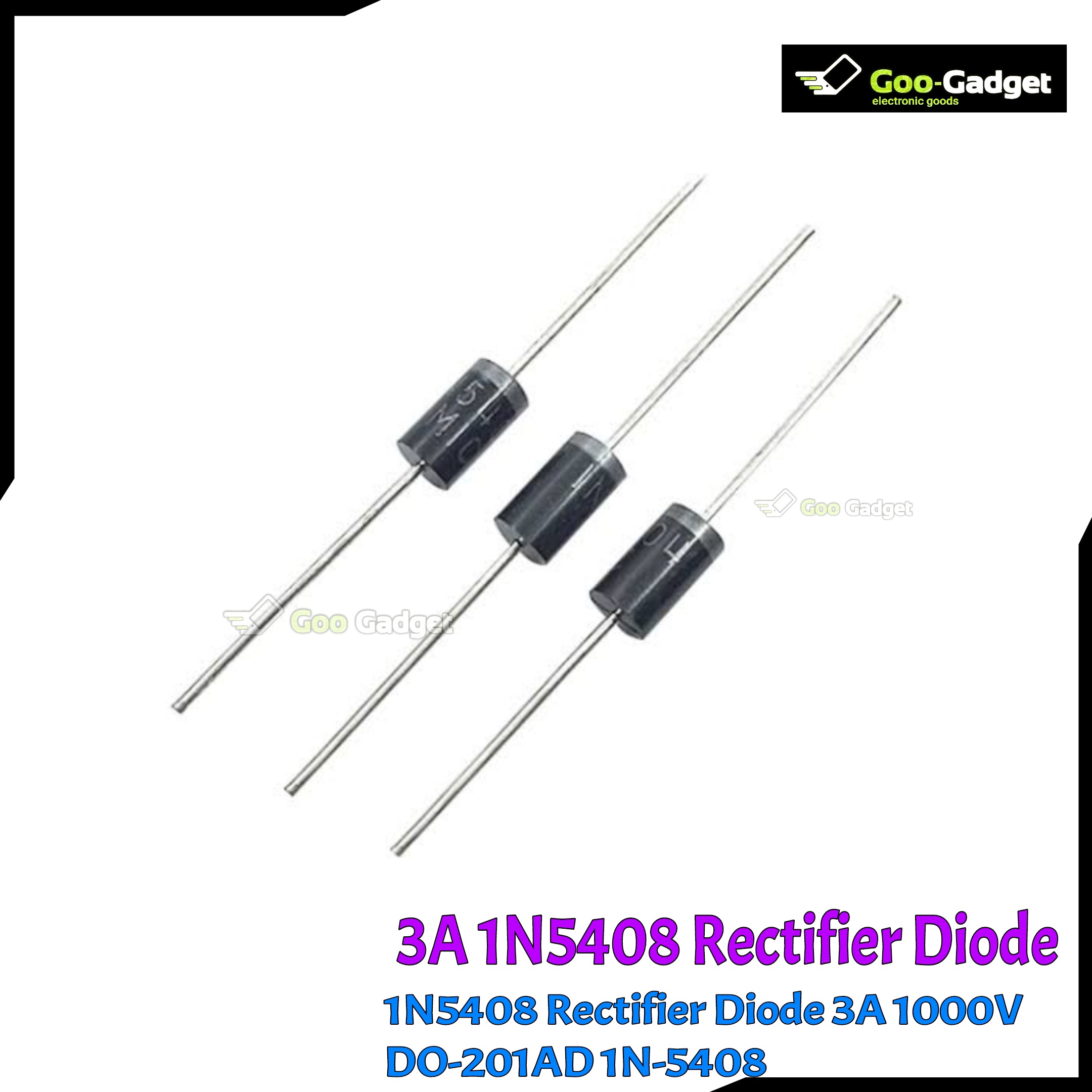 1N5408 Rectifier Diode | 3A 1000V DO-201AD Silicon Junction Diode