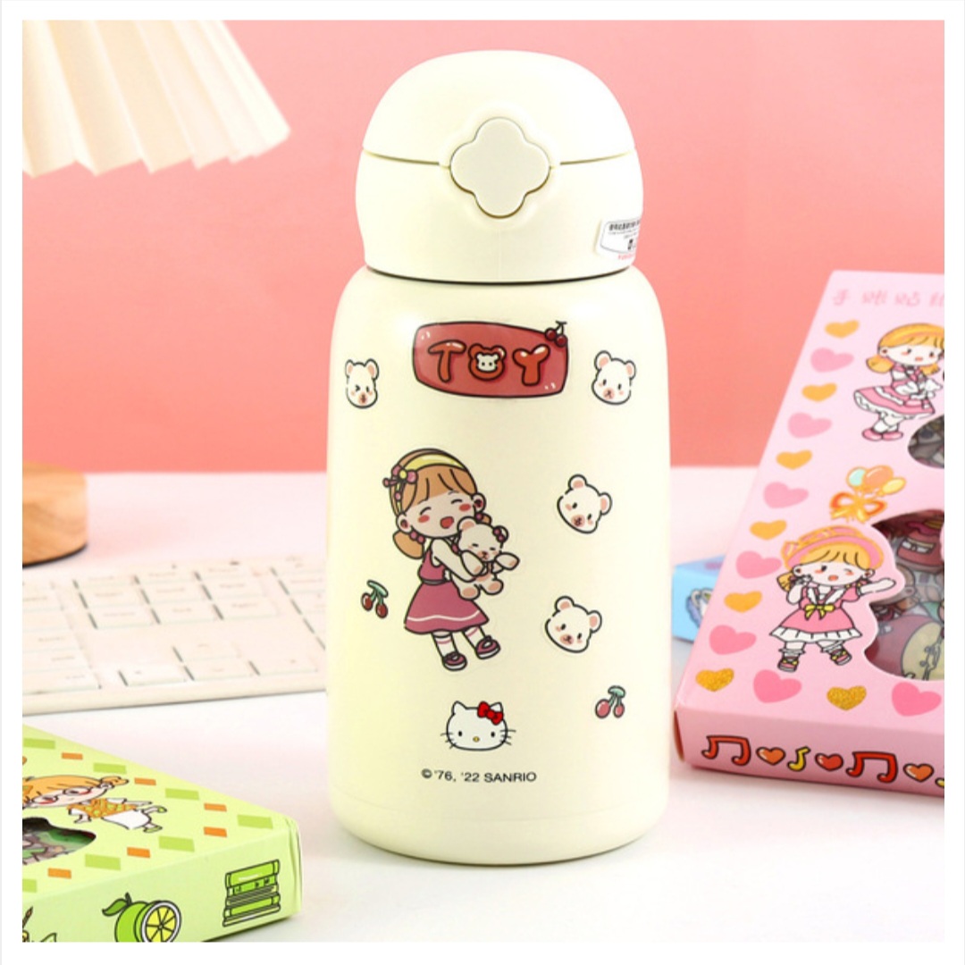 Goka hand account stickers 100 pte cute waterproof cartoon book PET mug stickers_img_3