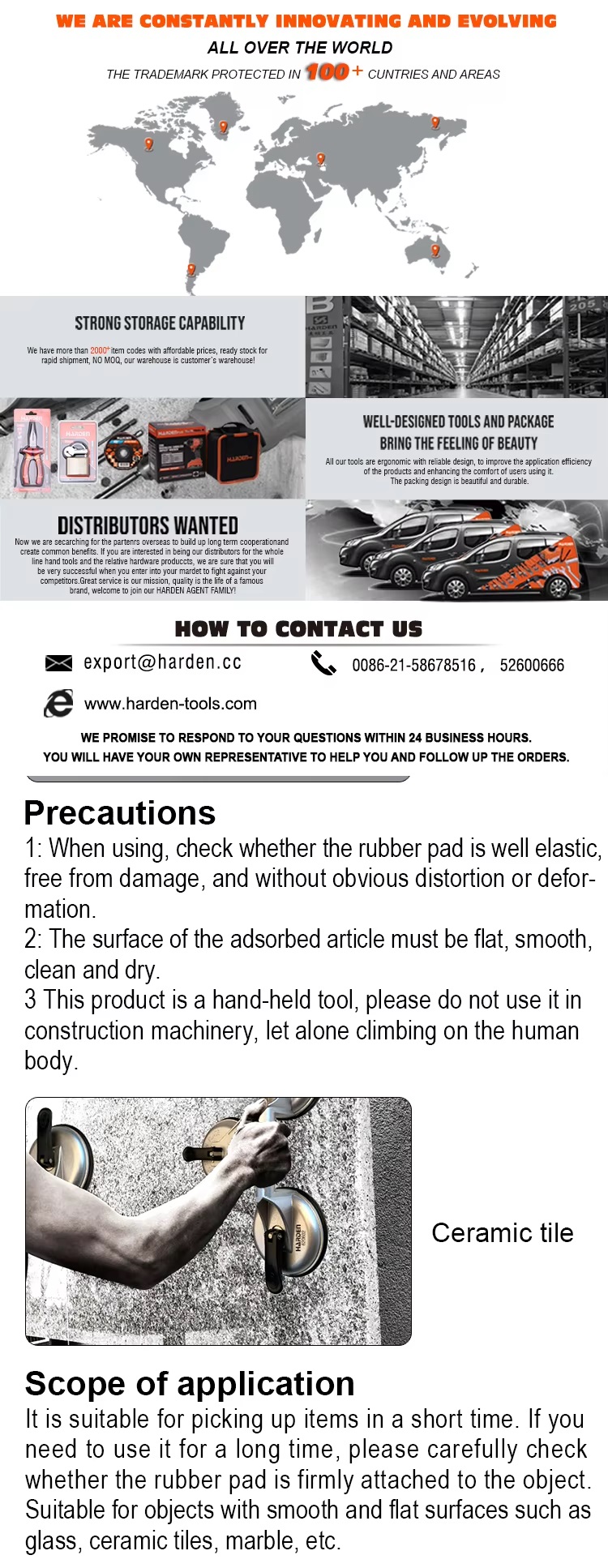 HARDEN Glass Holder, 3 Cups/Legs, 118mm in Dia, Triple Head Glass Suction Plate Glass Holder Triple Claw Suction Lifter Dent Puller Made of Aluminum Alloy; 620607_img_5