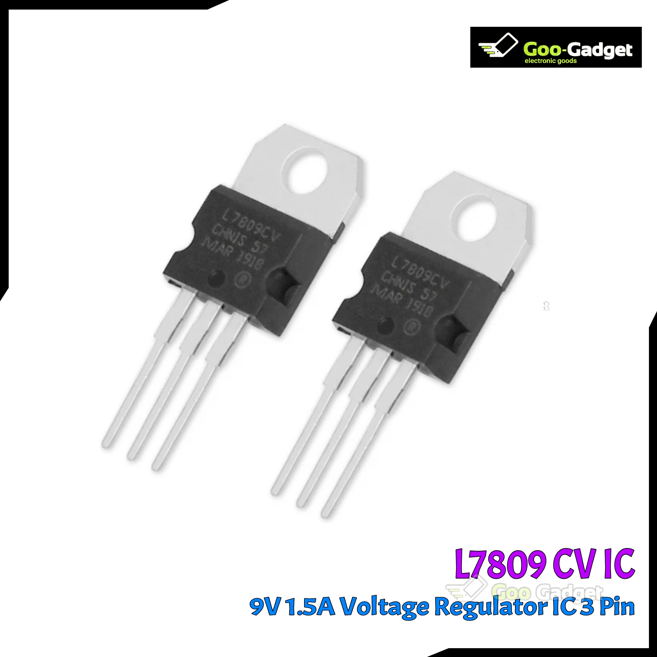 L7809-CV Voltage Regulator IC | 9V 1.5A 3-Pin Linear Voltage Regulator