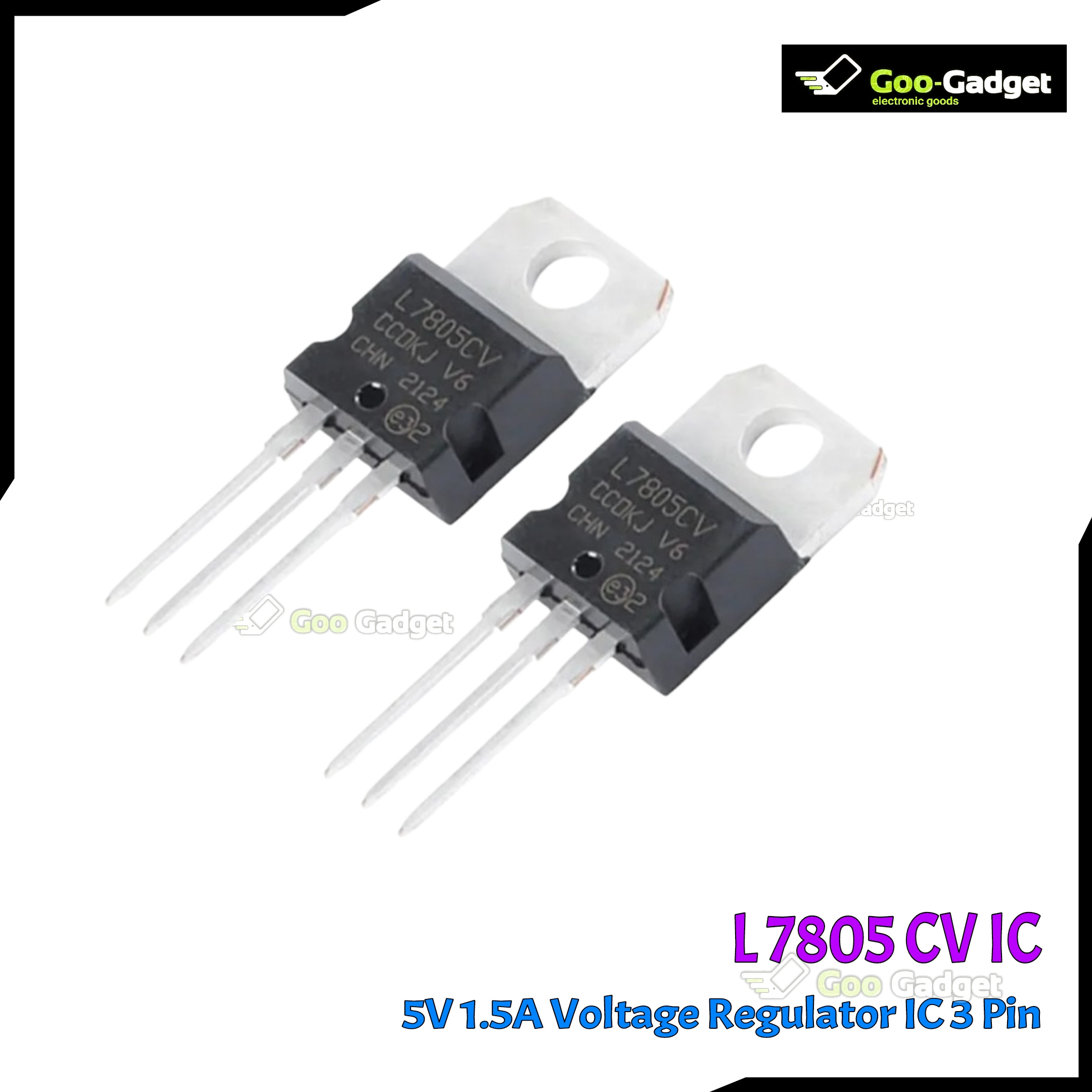 L7805-CV Voltage Regulator IC | 5V 1.5A 3-Pin Linear Voltage Regulator