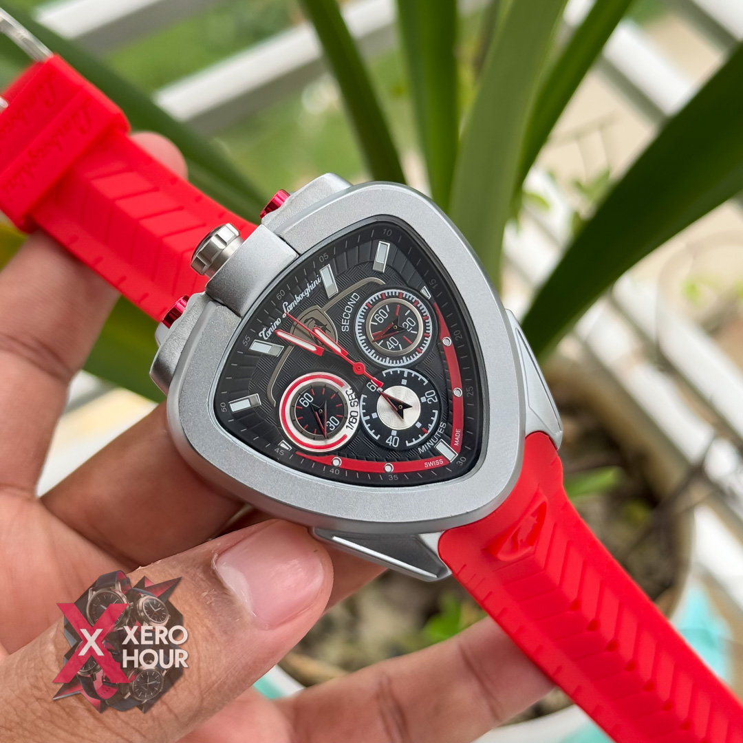 Lamborghini Sport Silicon Strap Watch | Red Strap_img_2