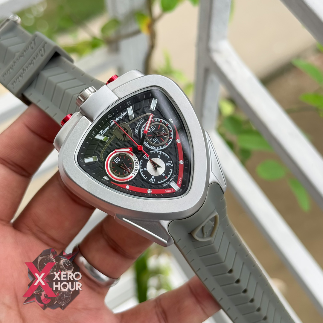 Lamborghini Sport Silicon Strap Watch | Ash Grey Strap_img_4