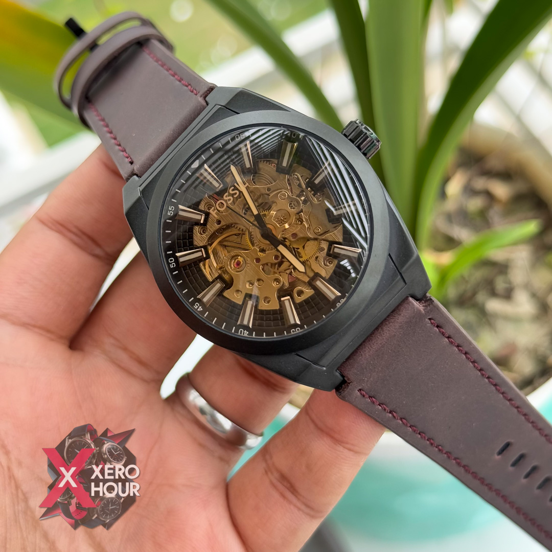 Fossil Automatic movement Watch | Darc Chocolate belt Matte body_img_5