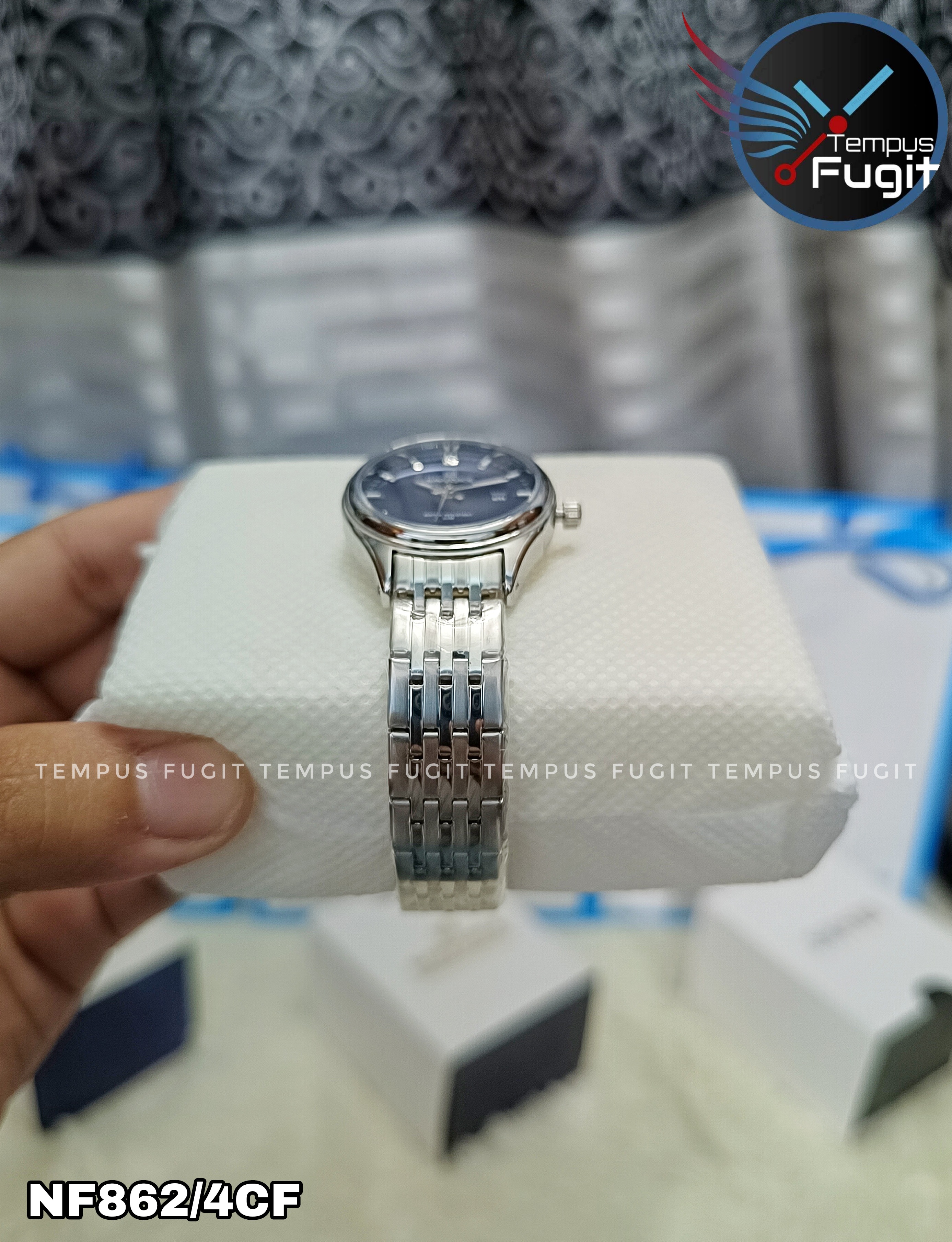 Naviforce 8039 Ladies Chain Watch- Blue Dial- Silver Bezel- Silver Chain- TF Code NF862/4CF_img_8