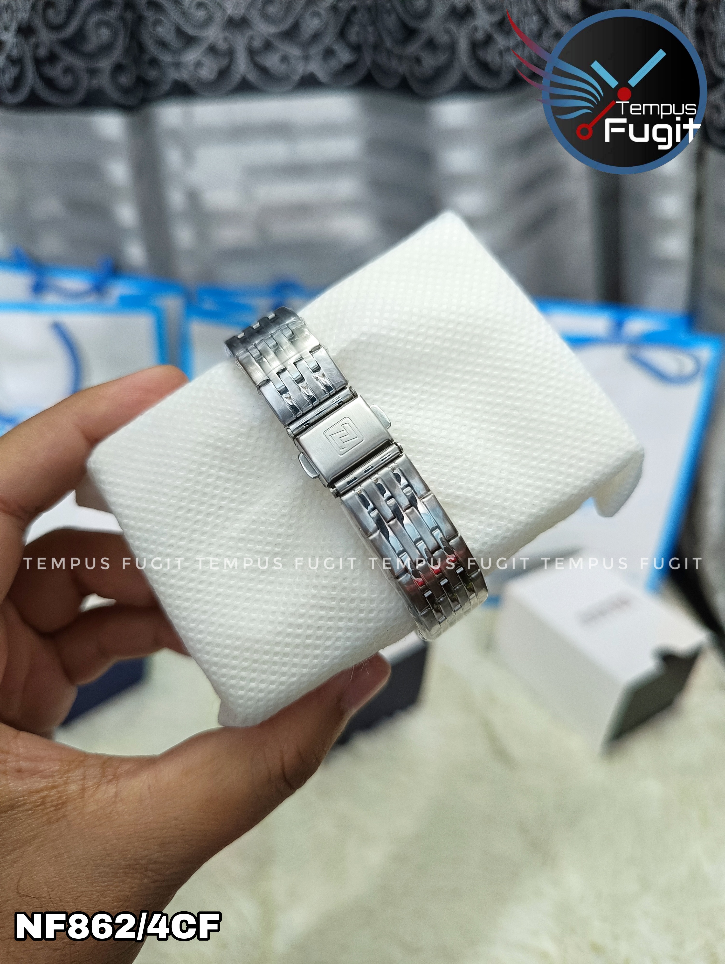 Naviforce 8039 Ladies Chain Watch- Blue Dial- Silver Bezel- Silver Chain- TF Code NF862/4CF_img_10