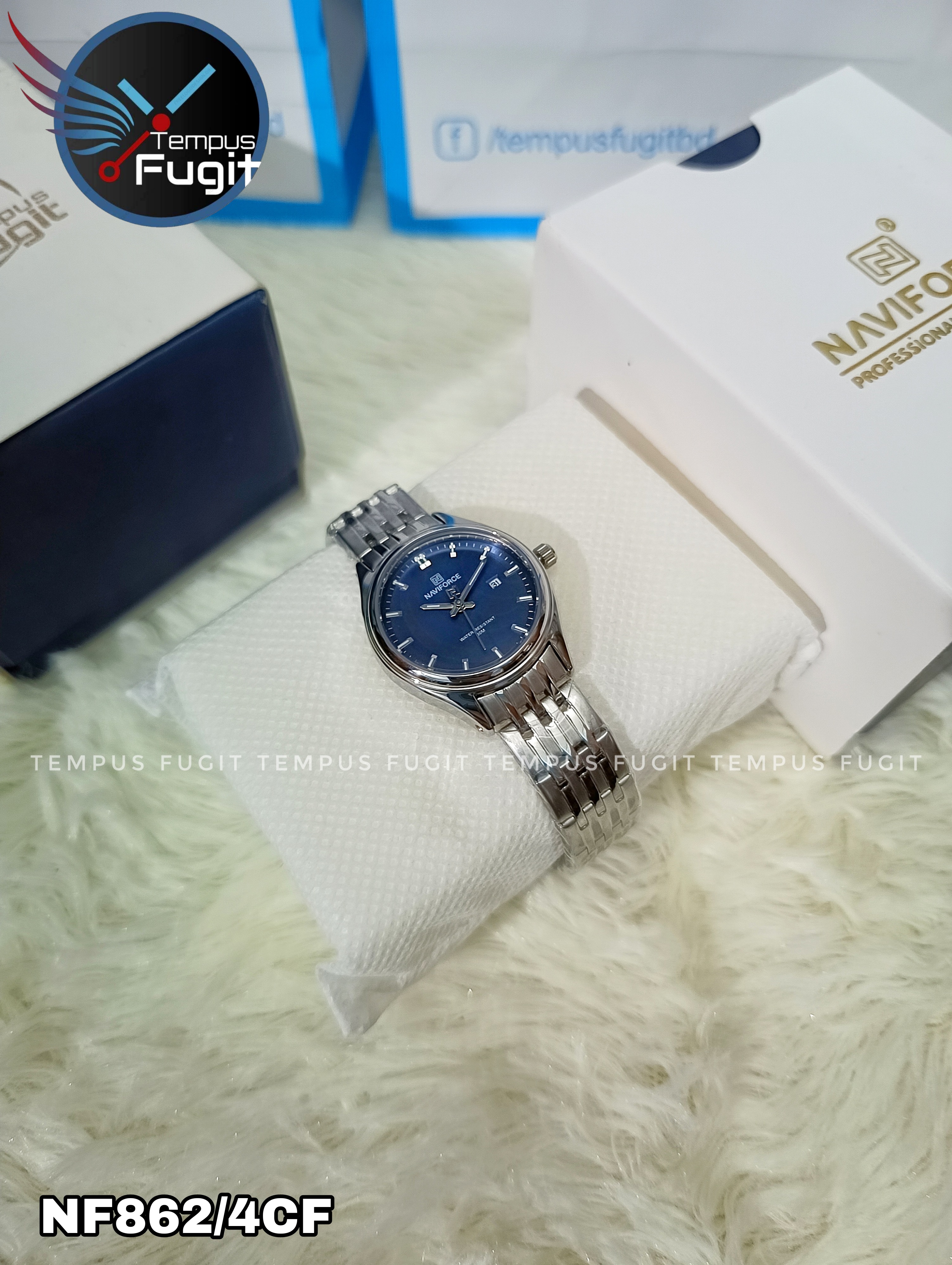 Naviforce 8039 Ladies Chain Watch- Blue Dial- Silver Bezel- Silver Chain- TF Code NF862/4CF_img_11