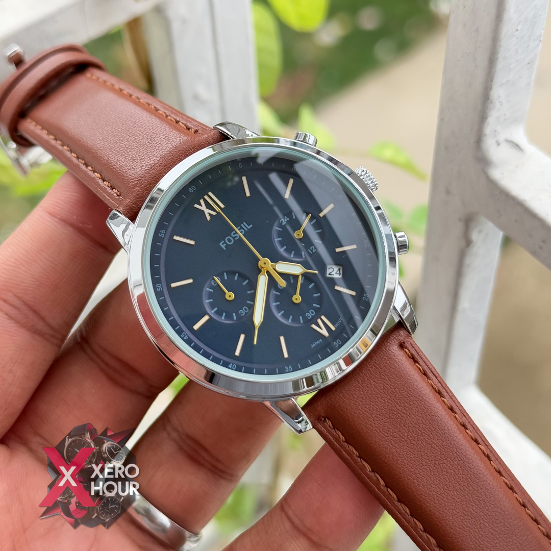 Fossil Chronograph | Brown belt | Blue watch phase_img_6