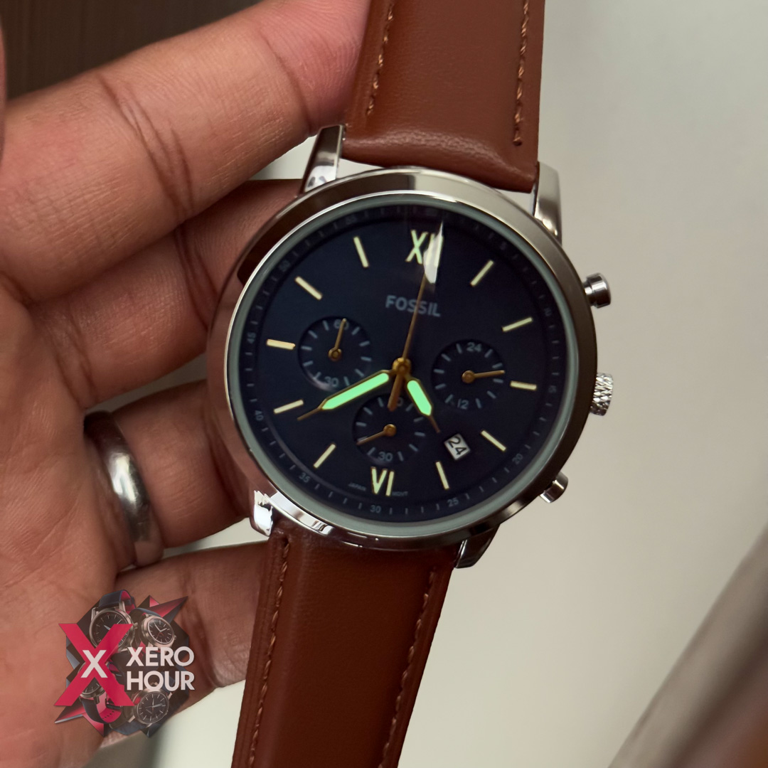 Fossil Chronograph | Brown belt | Blue watch phase_img_7