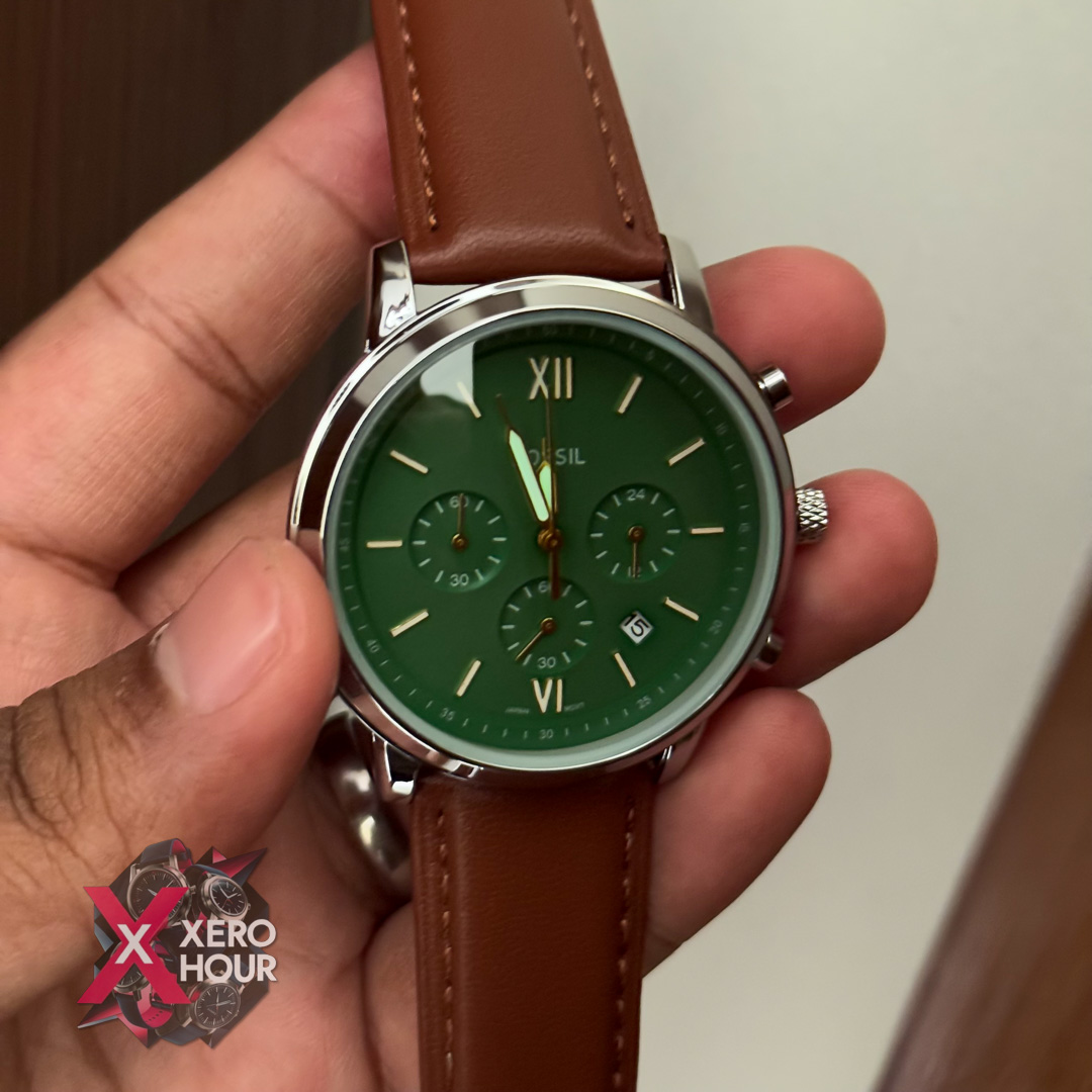 Fossil Chronograph | Brown belt | Green Watch phase_img_6