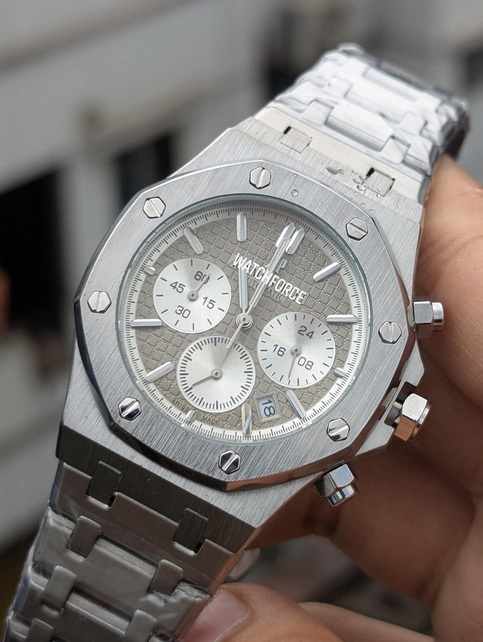 AP Chronograph Watch Silver Face