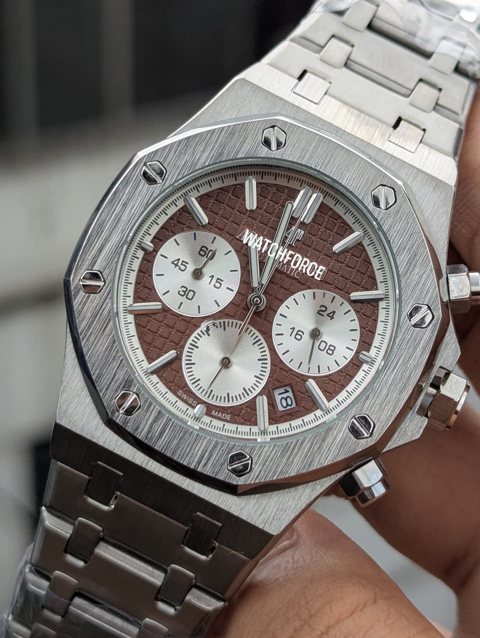 AP Chronograph Watch Brown Face