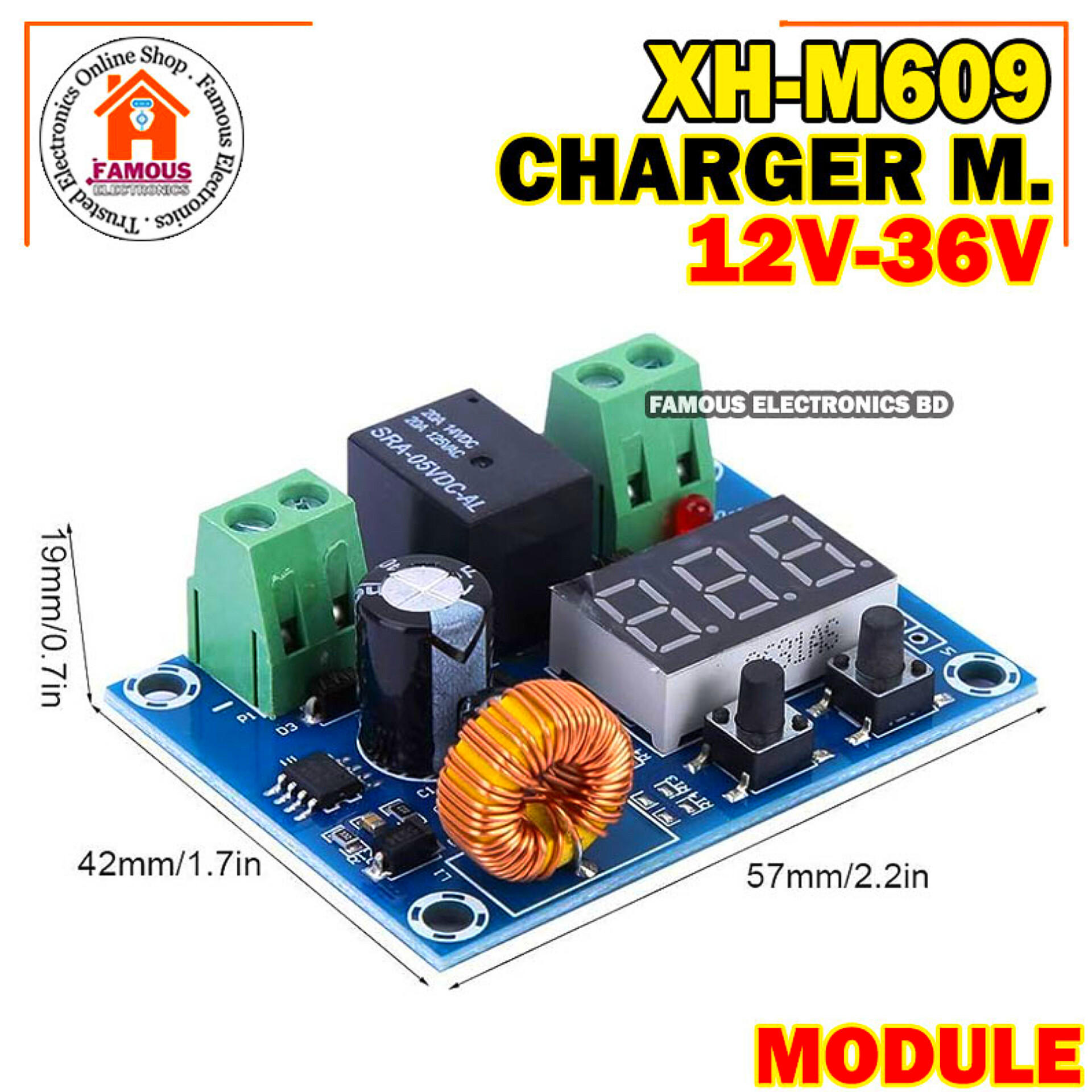 XH-M609 DC 12V-36V Charger Module Voltage OverDischarge Protection Precise Undervoltage Protection Module Board_img_1