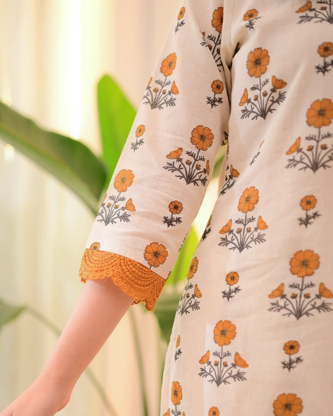 Bagru Floral Block Printed Suit - Image 5