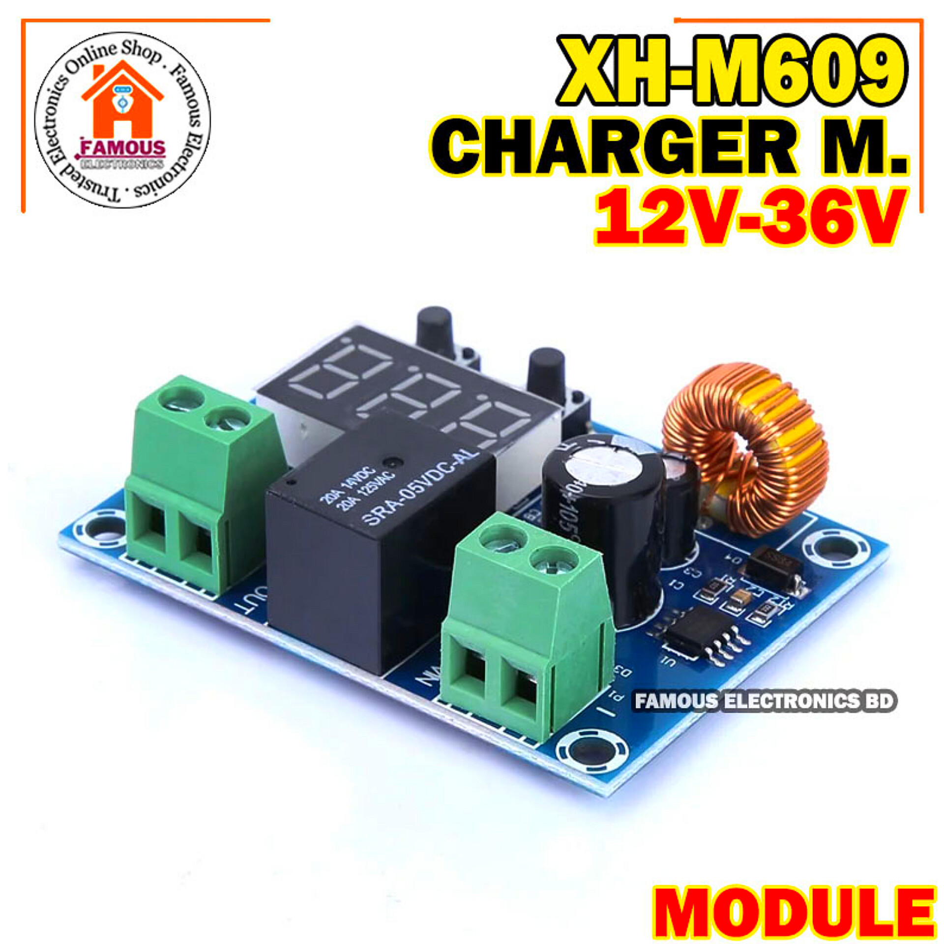 XH-M609 DC 12V-36V Charger Module Voltage OverDischarge Protection Precise Undervoltage Protection Module Board_img_2