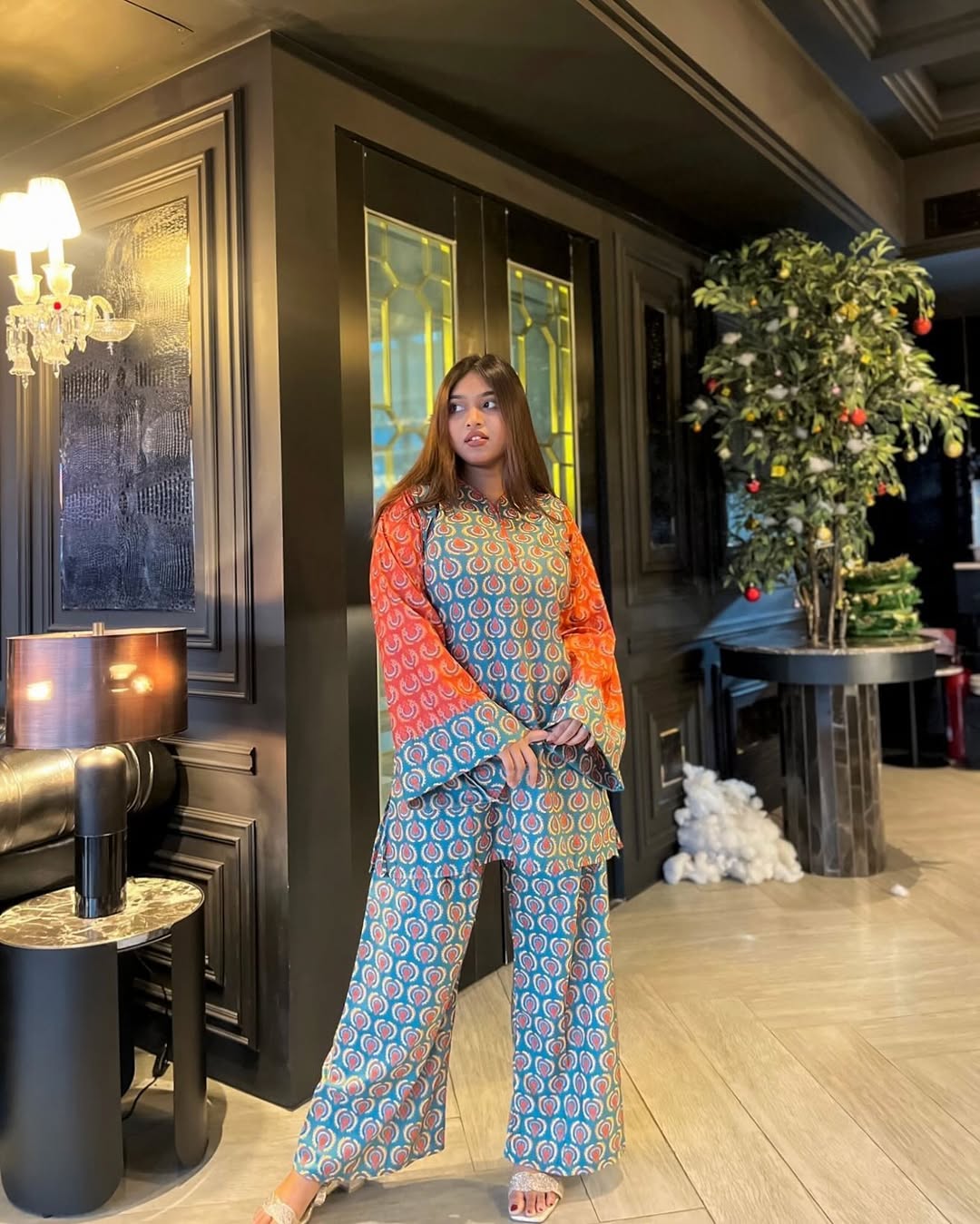 Premium quality synthetix silk digital print co-ord set - Image 3