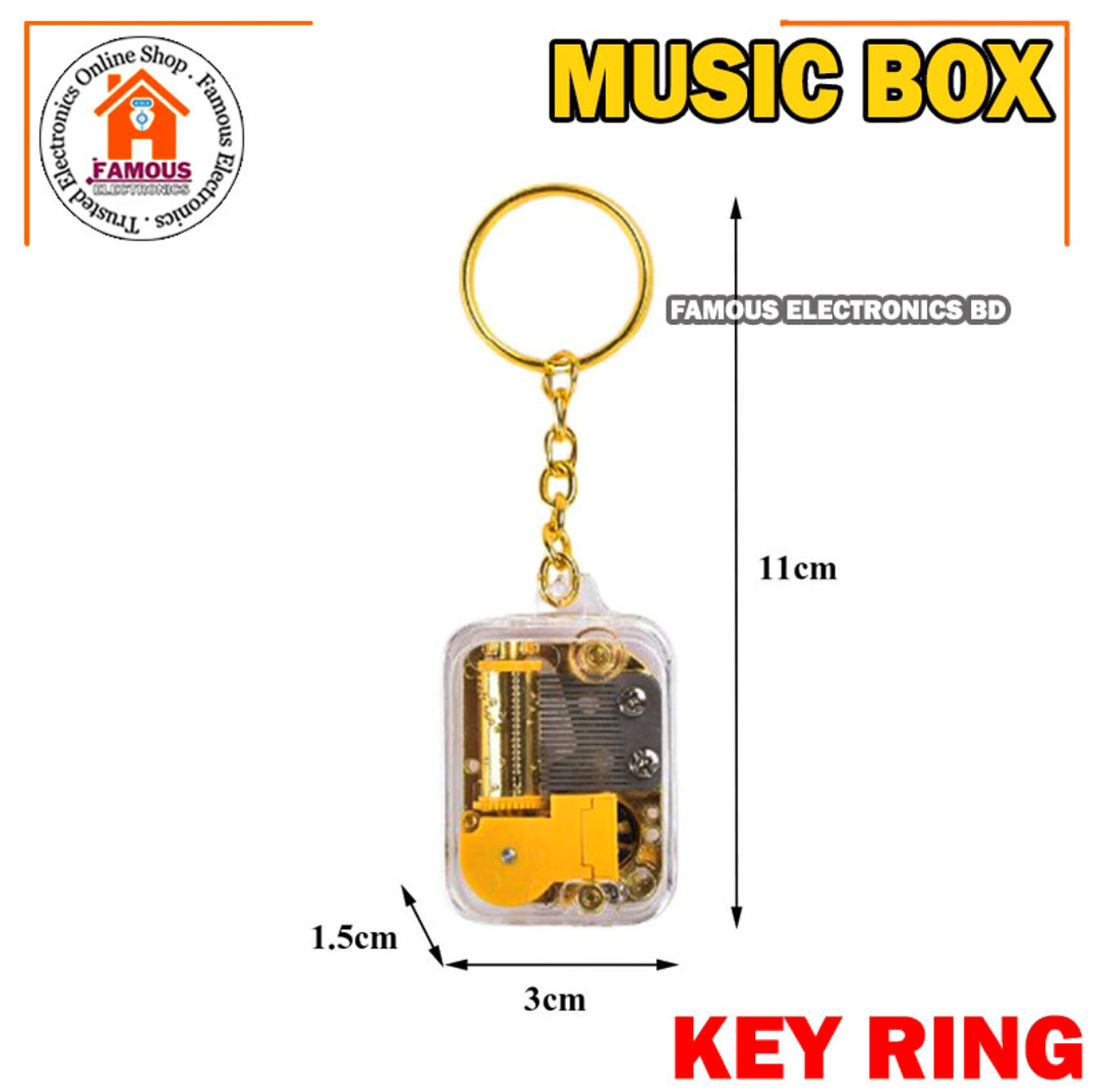 Portable Music Box Movement Keychain for Women Men Unique Acrylic Musical Instrument Toy Key Ring Baby Handy Crank Birthday Gift_img_2