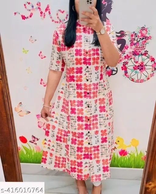 Jaipuri Floral Cotton Kurta Set - Image 1