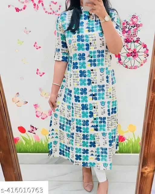 Jaipuri Floral Cotton Kurta Set - Image 2