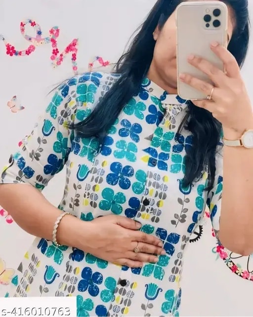 Jaipuri Floral Cotton Kurta Set - Image 4