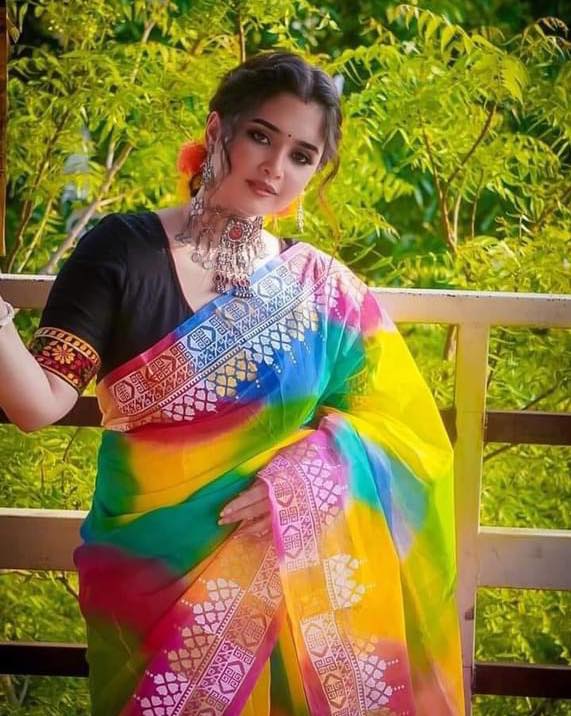 Half Silk Rongdonu Saree - Image 4