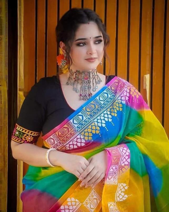 Half Silk Rongdonu Saree - Image 5