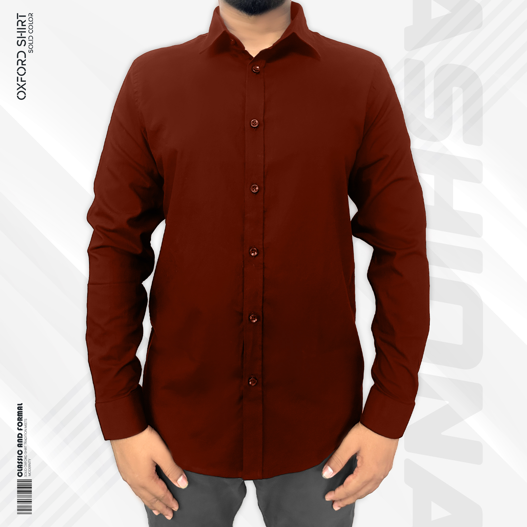 Signature Solid Maroon Oxford Shirt_img_0
