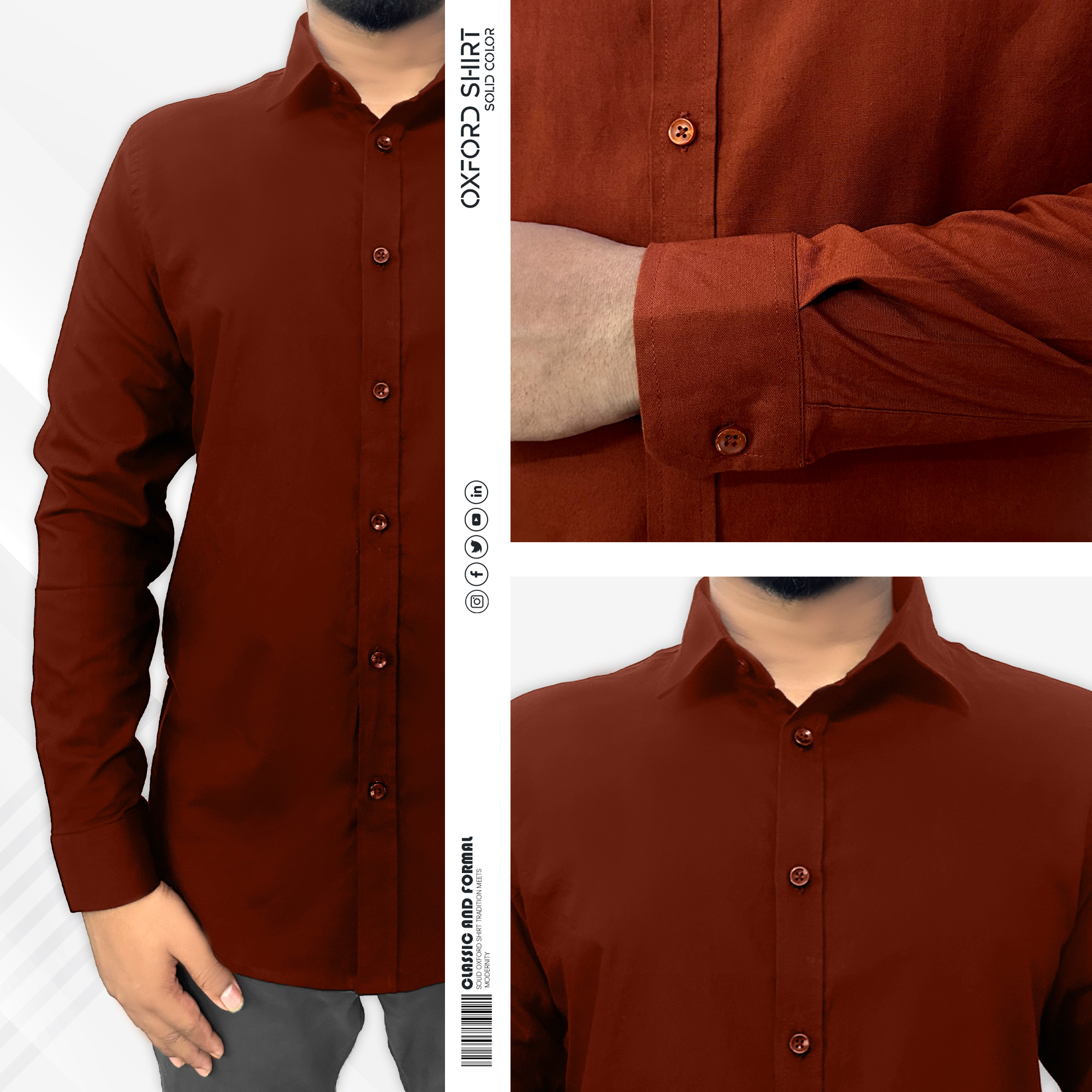 Signature Solid Maroon Oxford Shirt_img_2