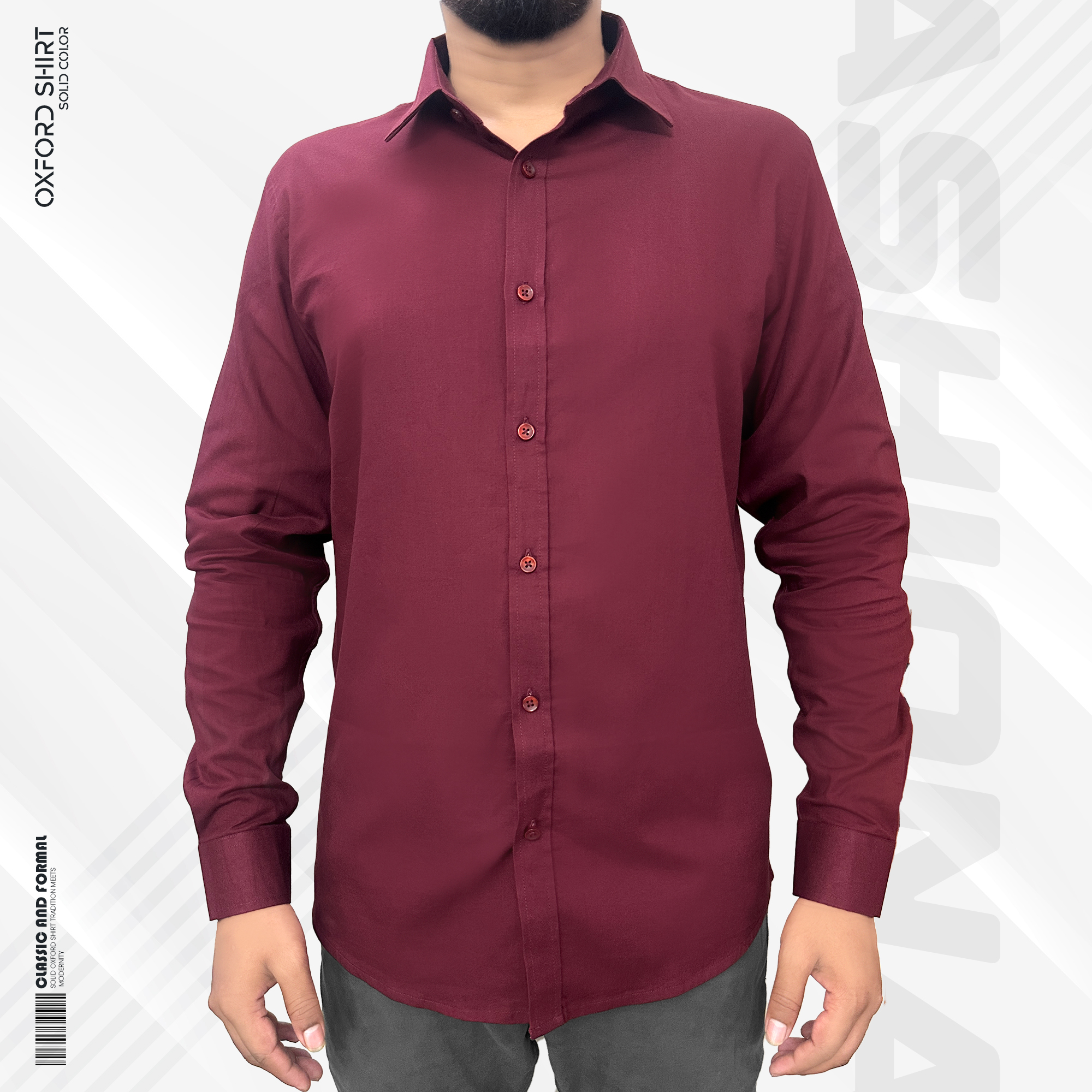 Signature Solid Wine Oxford Shirt_img_0