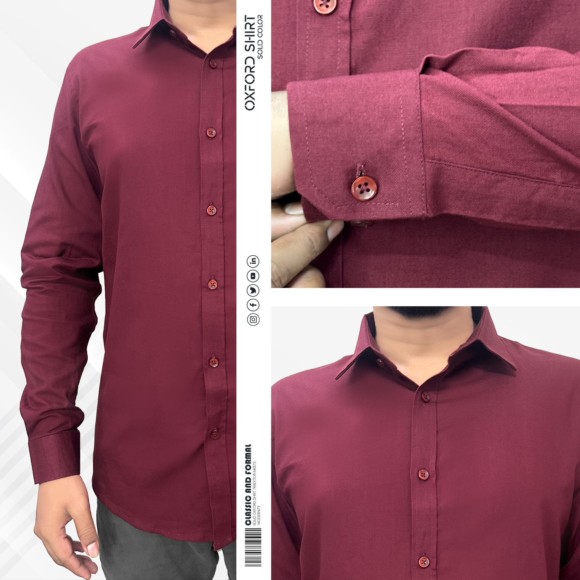 Signature Solid Wine Oxford Shirt_img_1