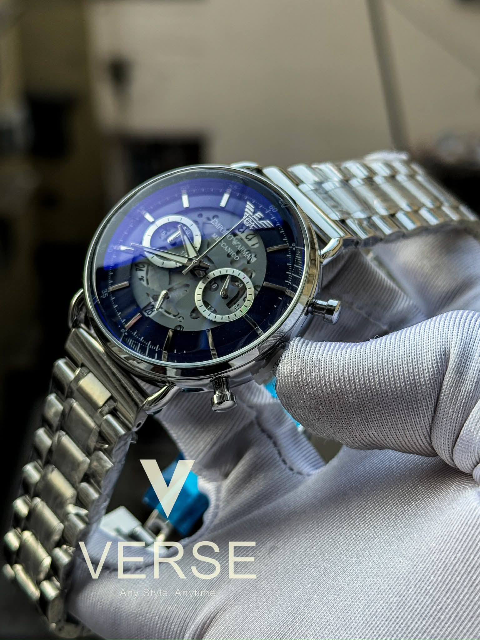 Armani Oval glass meccanico chain