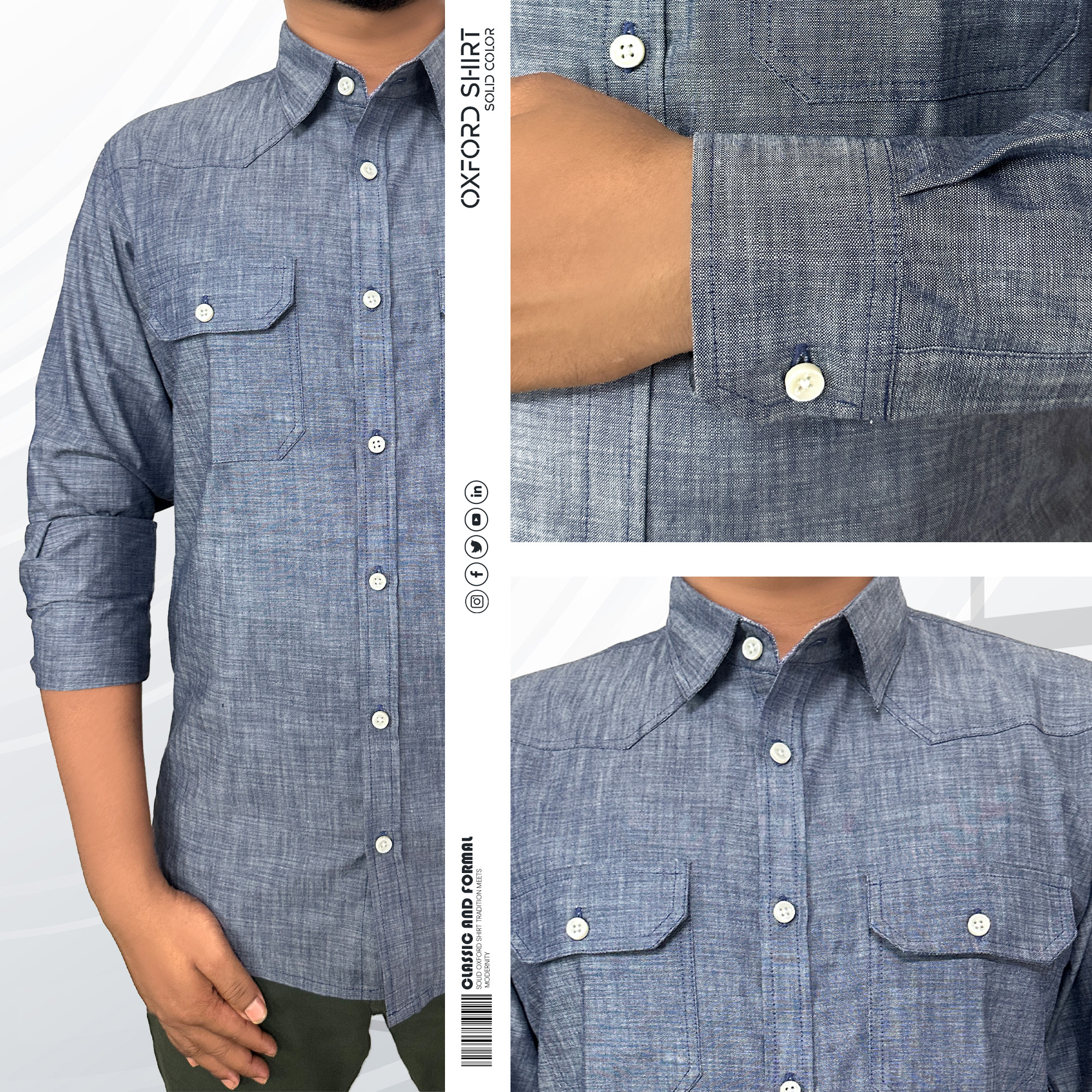 Premium Ash Blue Denim-Style Shirt_img_1