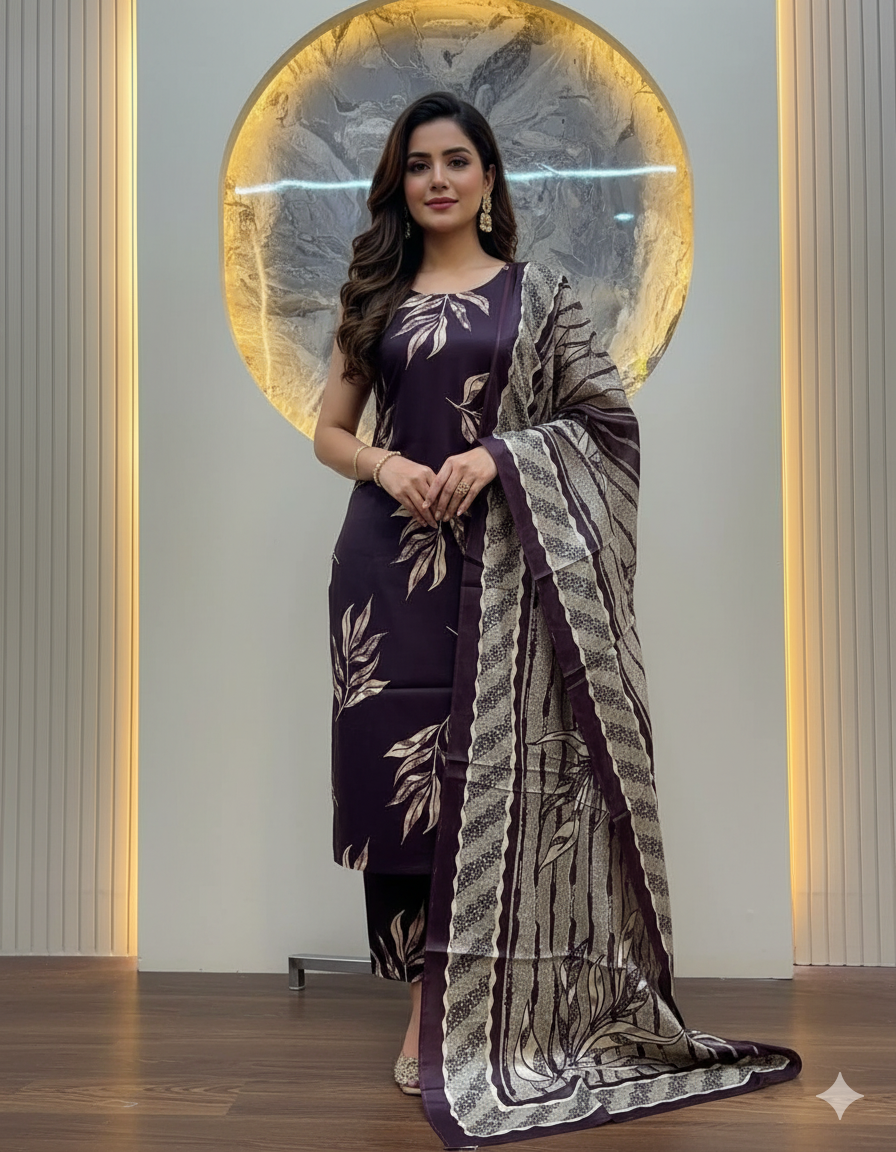 প্রিমিয়াম জয়পুরি থ্রি পিস -(Unstitched)