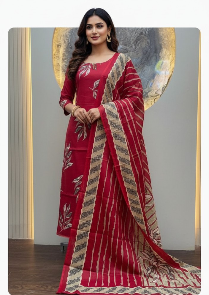 প্রিমিয়াম জয়পুরি থ্রি পিস (Unstitched)