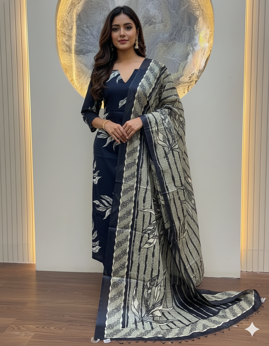 প্রিমিয়াম জয়পুরি থ্রি পিস -(Unstitched)