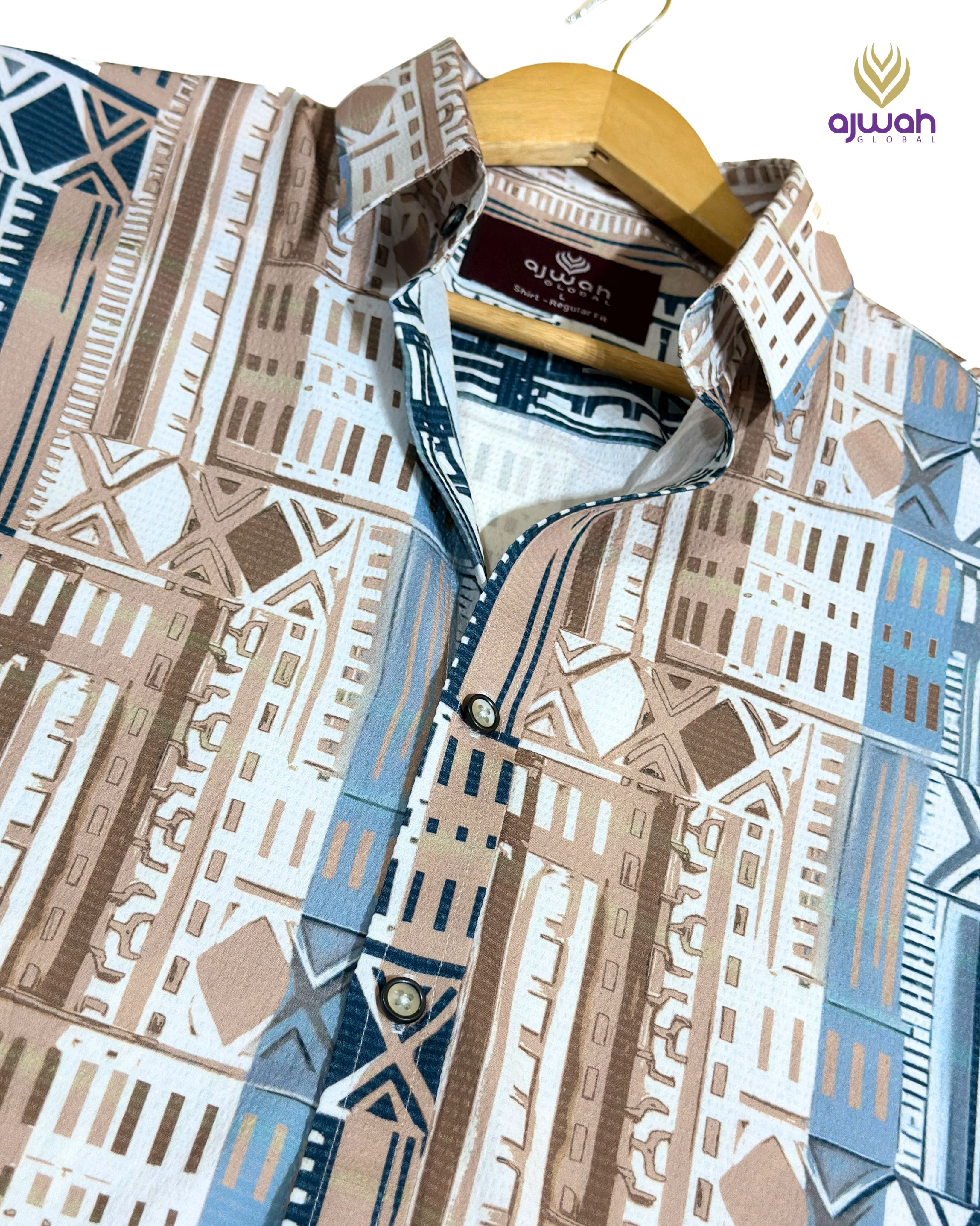 Modern Abstract Pattern Shirt for Men – Ajwah Casual Wear