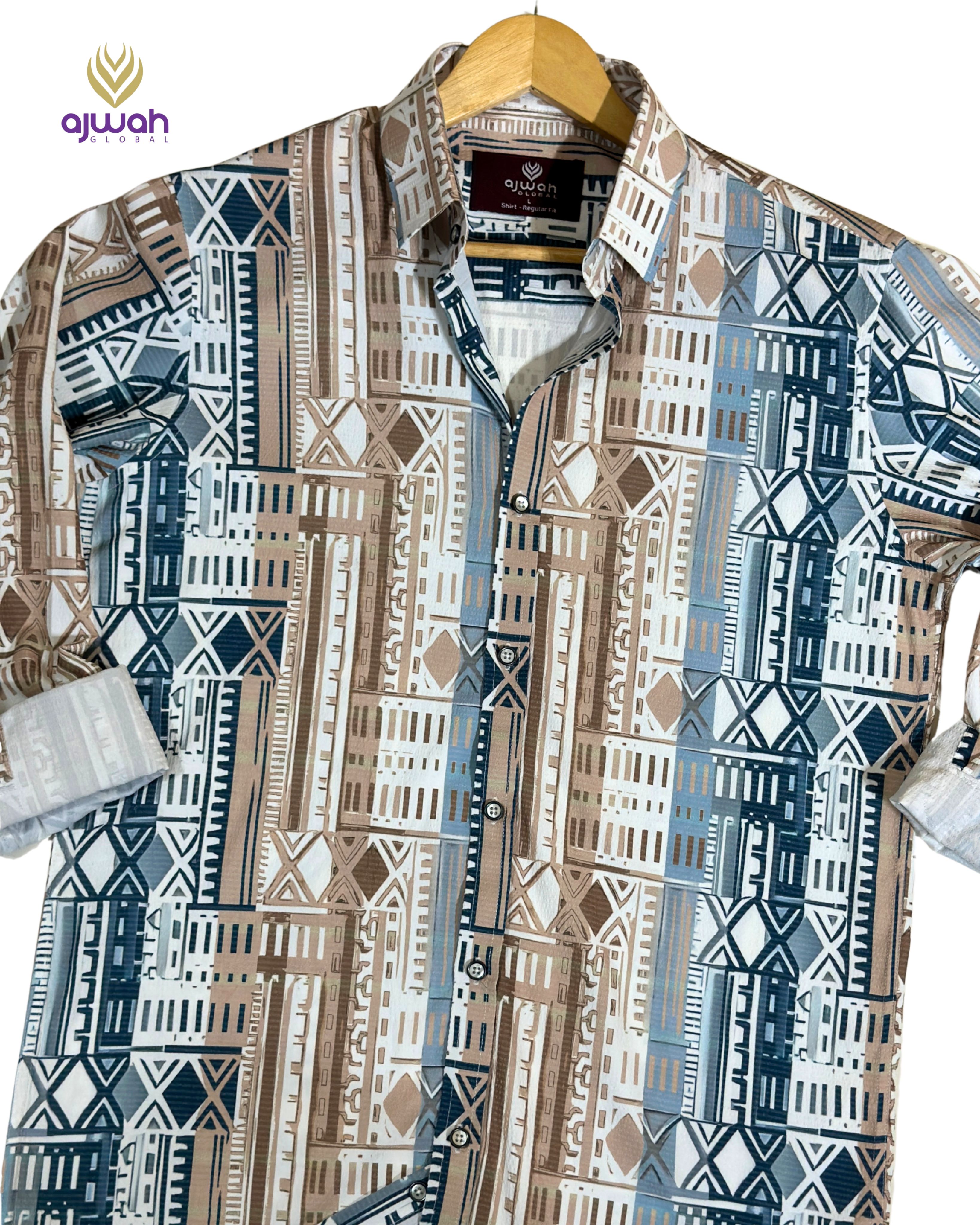 Modern Abstract Pattern Shirt for Men – Ajwah Casual Wear_img_1