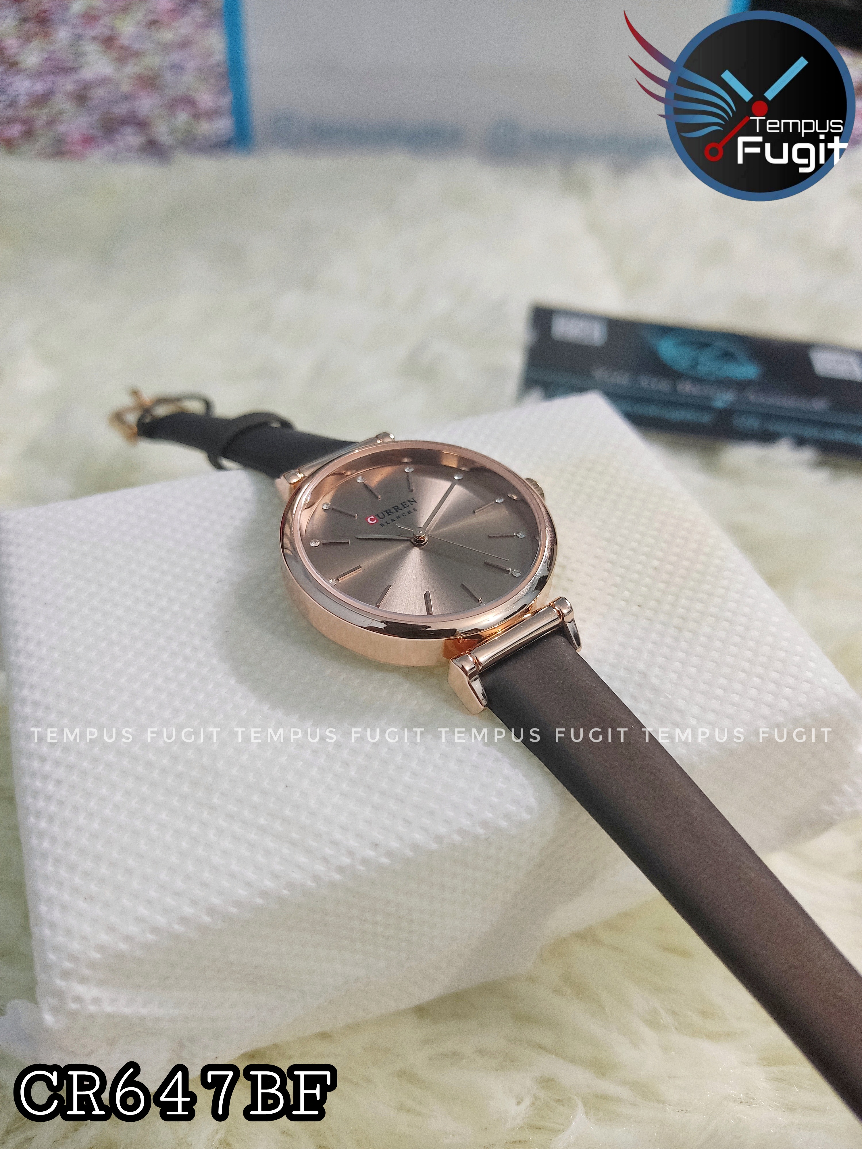 Curren 9081 Ladies Belt Watch- Brownish Rose Golden Dial- Rose Golden Bezel- Brown Belt- TF Code CR647BF_img_7