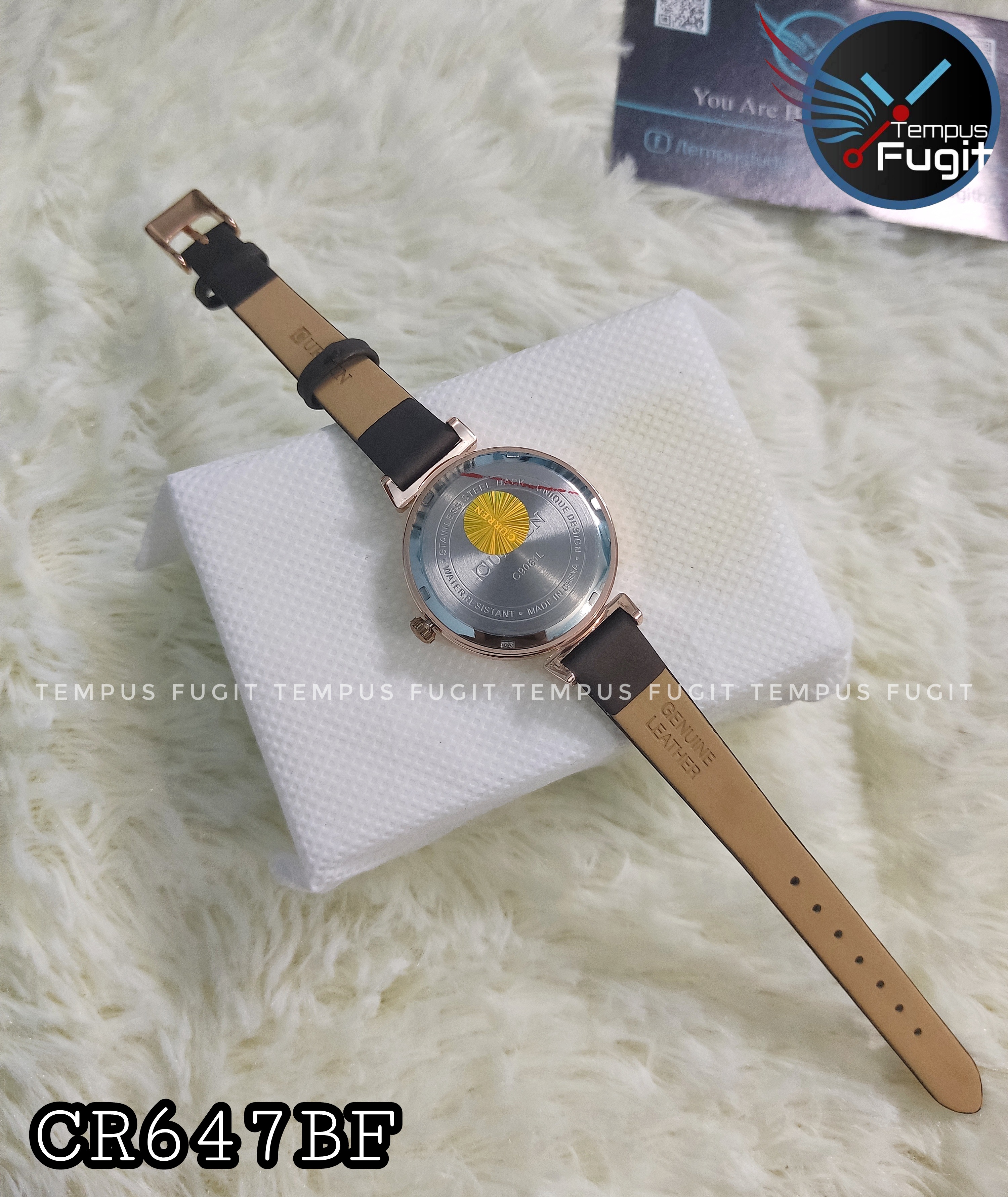 Curren 9081 Ladies Belt Watch- Brownish Rose Golden Dial- Rose Golden Bezel- Brown Belt- TF Code CR647BF_img_8