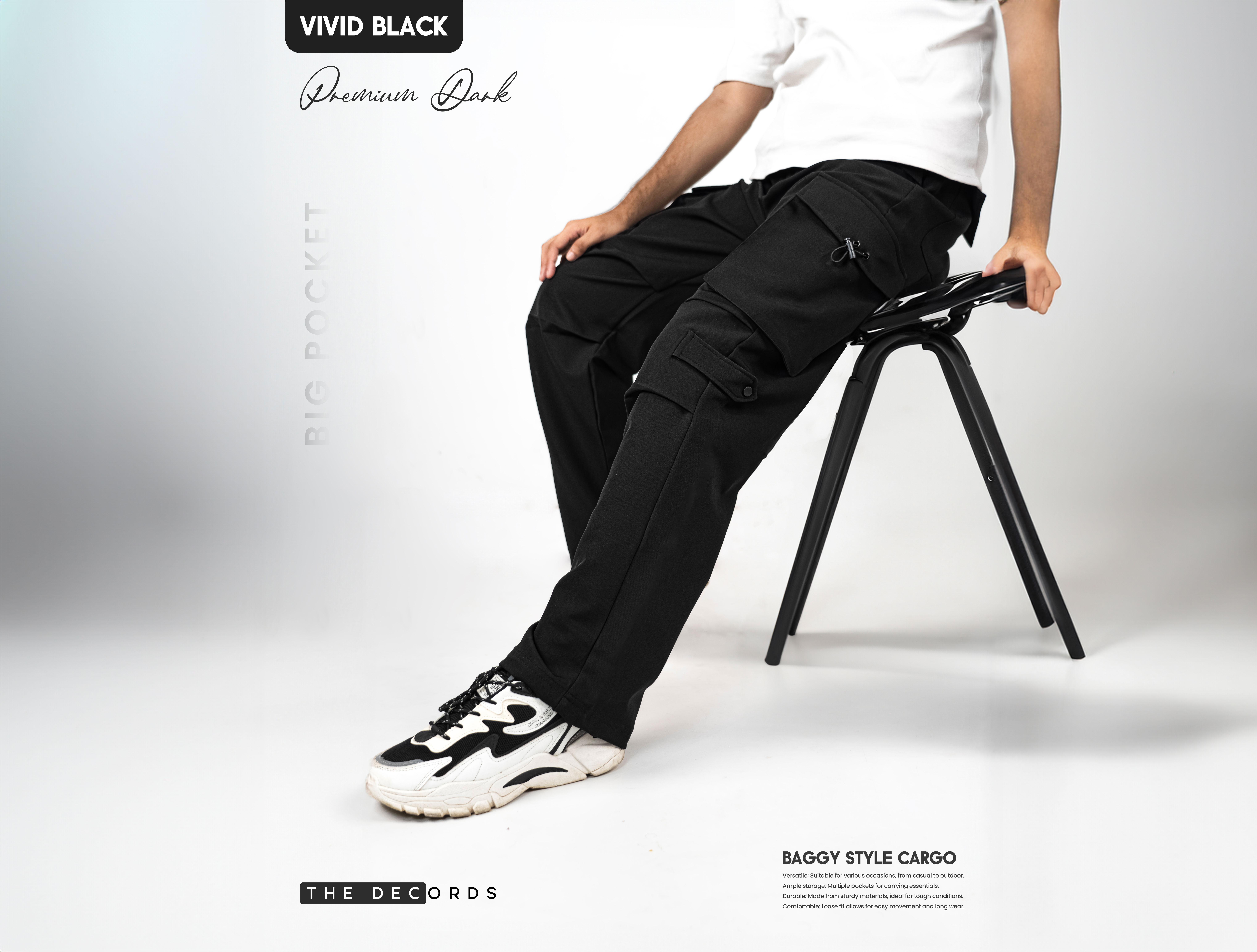 Premium Cargo pant (VIVID BLACK)