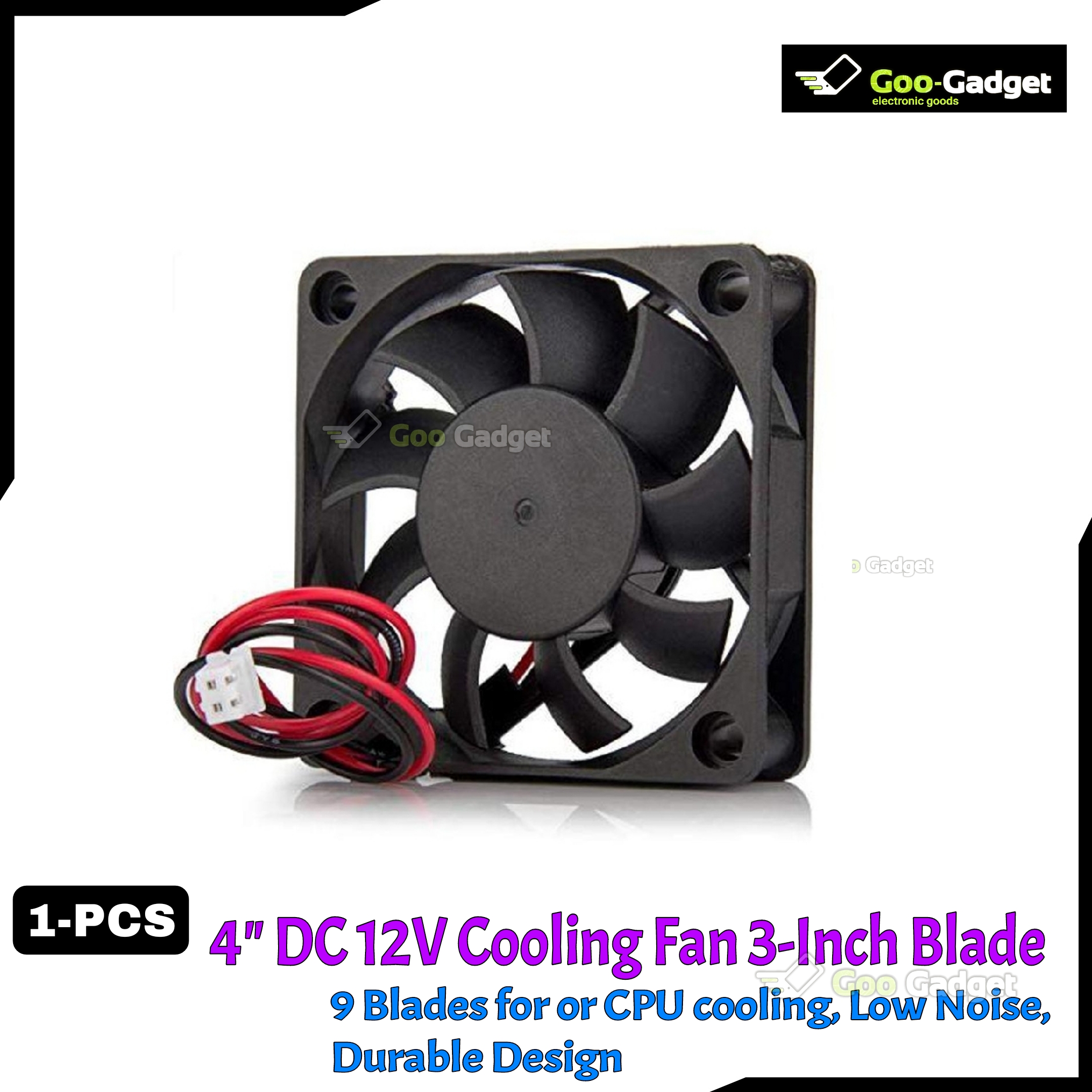 4" DC 12V Brushless Cooling Fan for CPU | 3-Inch Blade High-Speed Silent Fan
